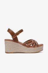 Popa Marinha low wedge sandal with straps Brown
