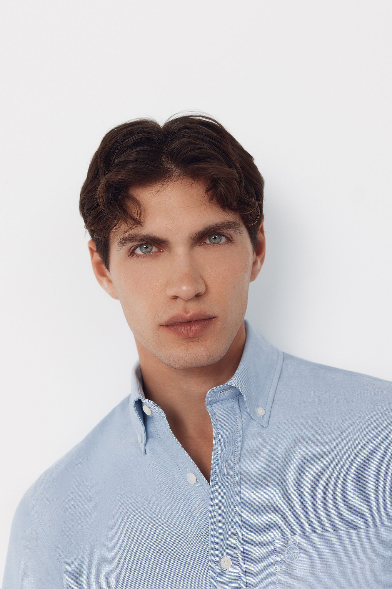 Cortefiel Plain Oxford shirt Blue