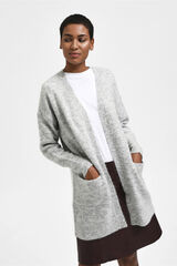 Selected Long wool and alpaca cardigan Grey