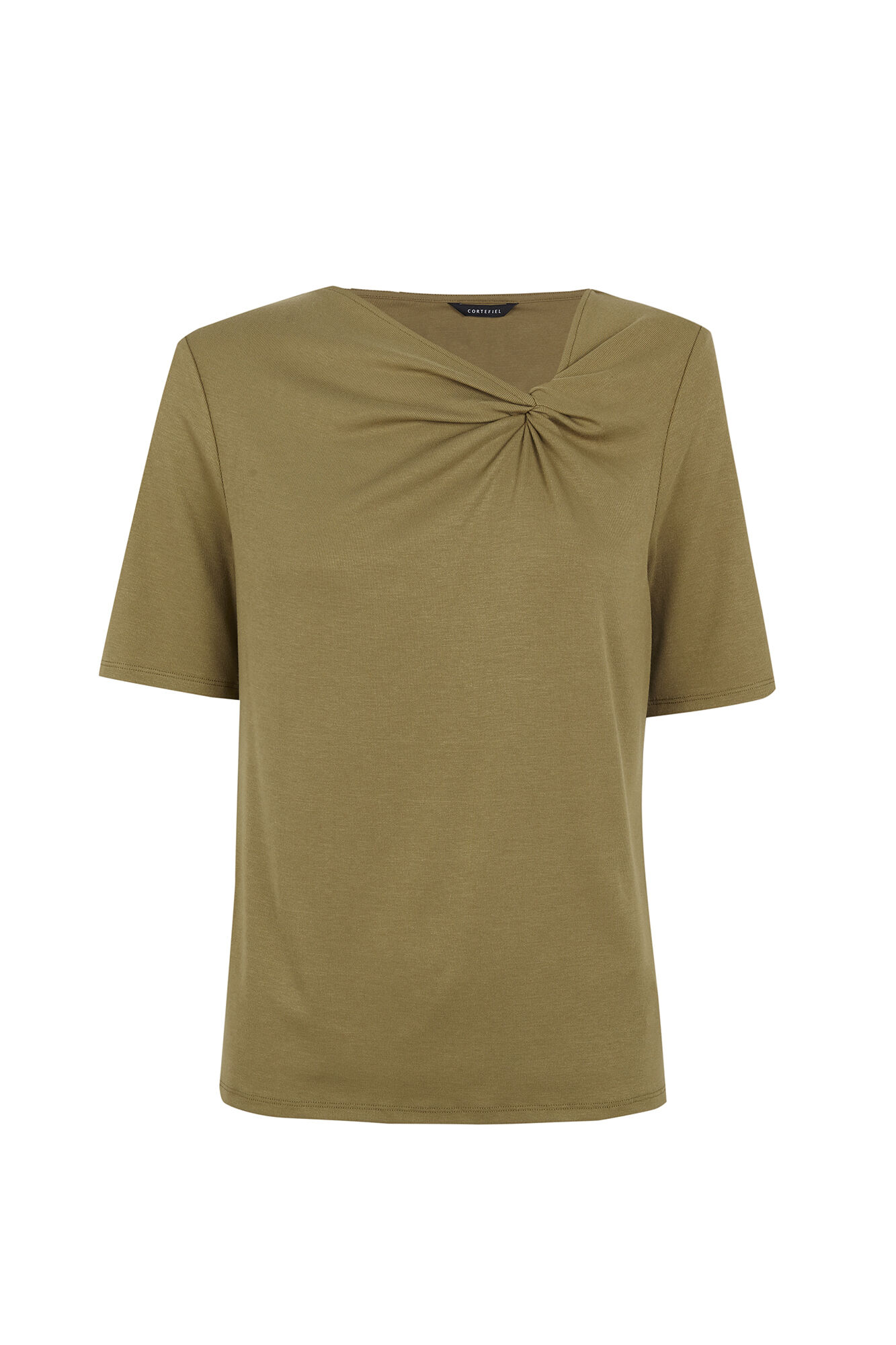 Cortefiel Knot neckline T-shirt Green