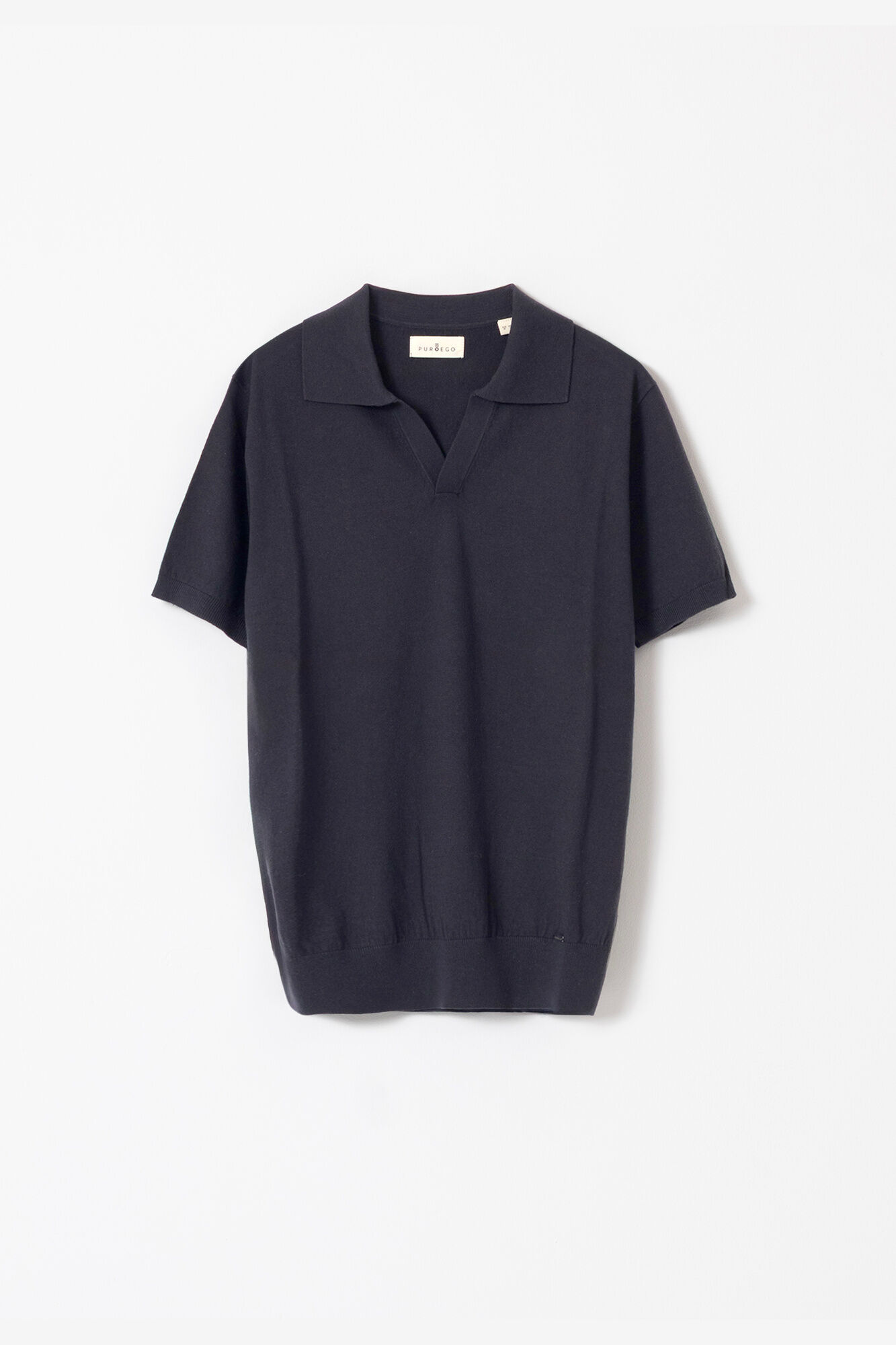 PuroEGO Jersey-knit polo shirt Navy