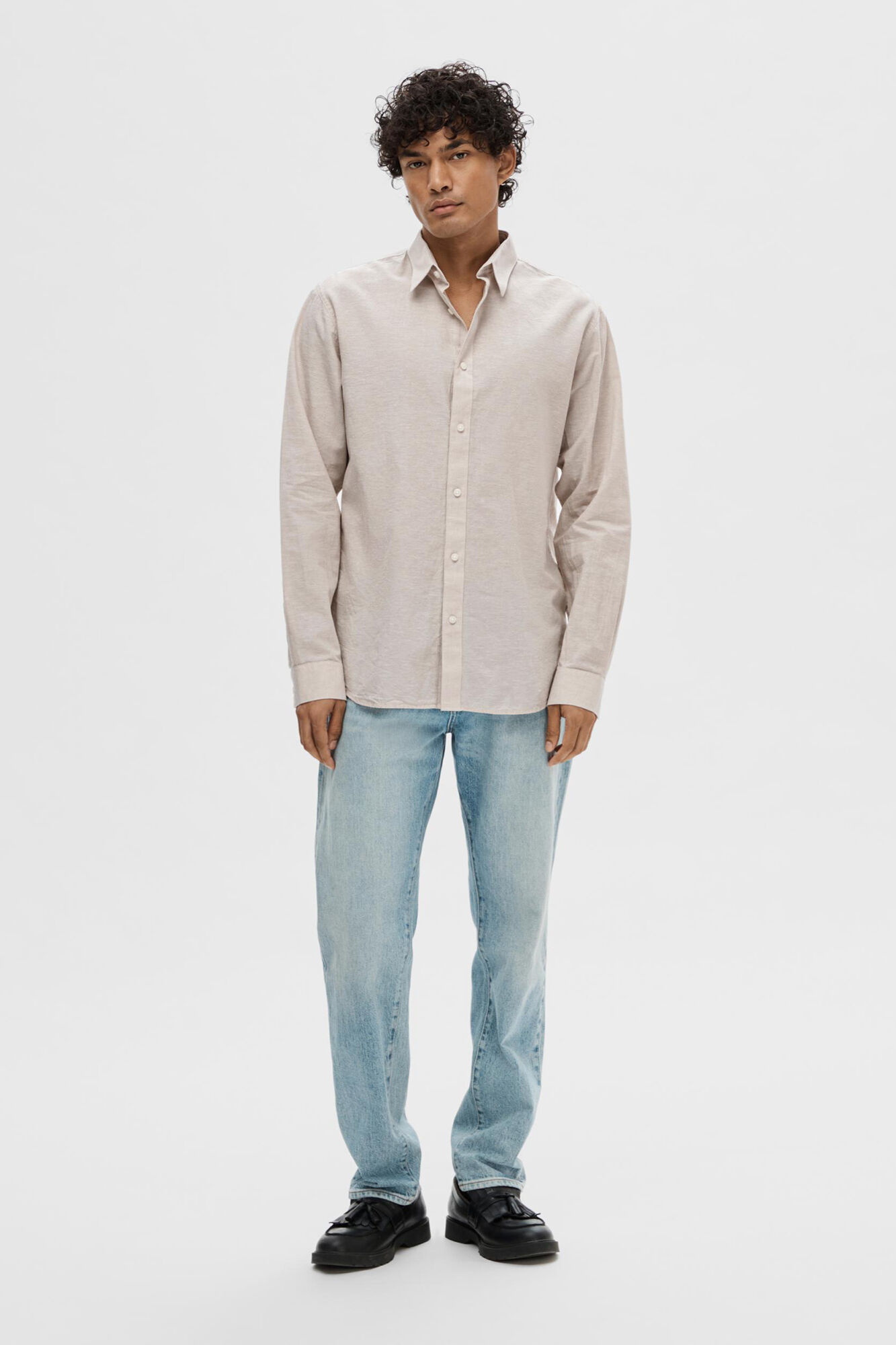 Selected Camisa de linho slim fit
