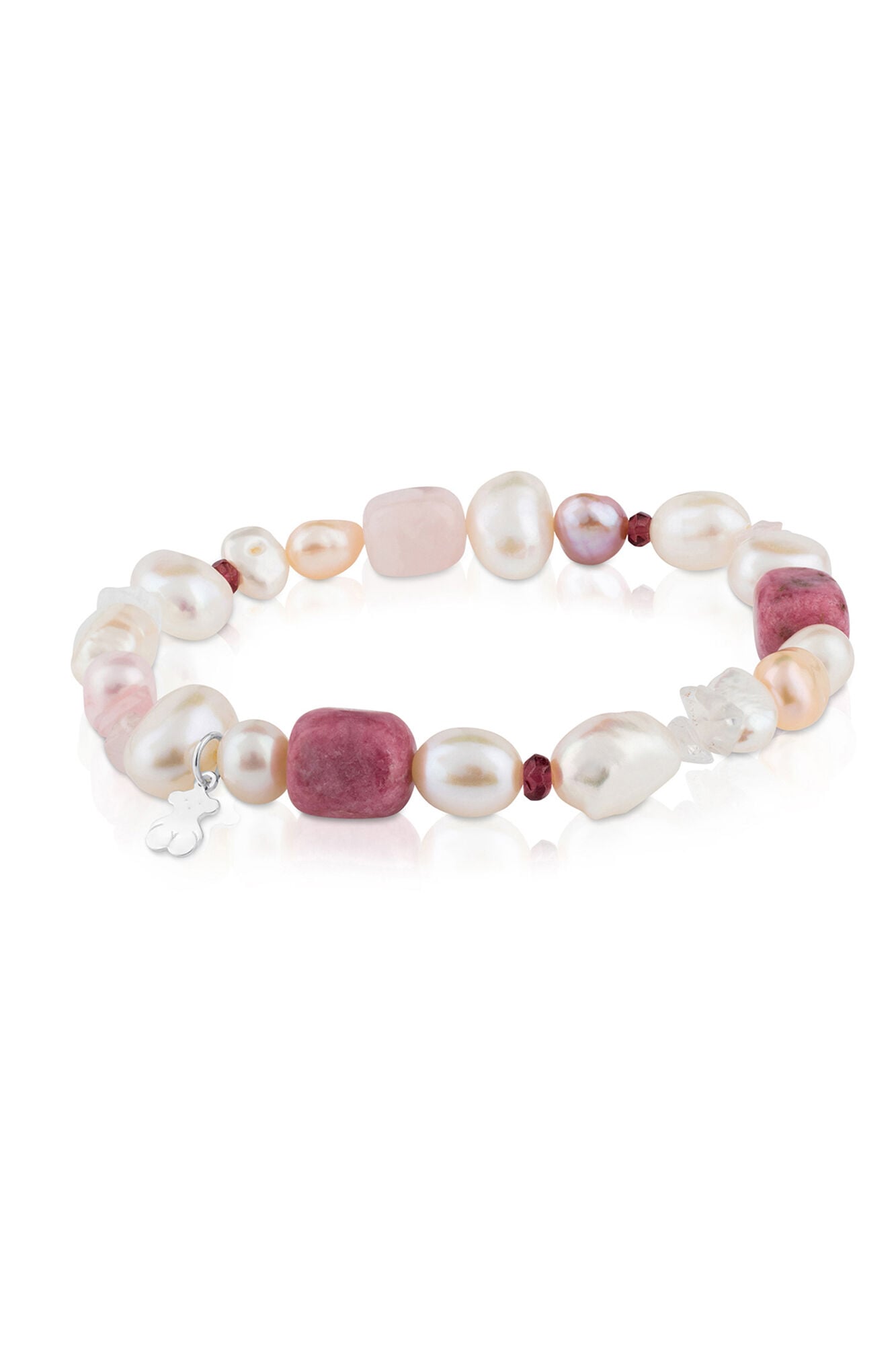 Tous Silver bracelet with pearls and gems Grey
