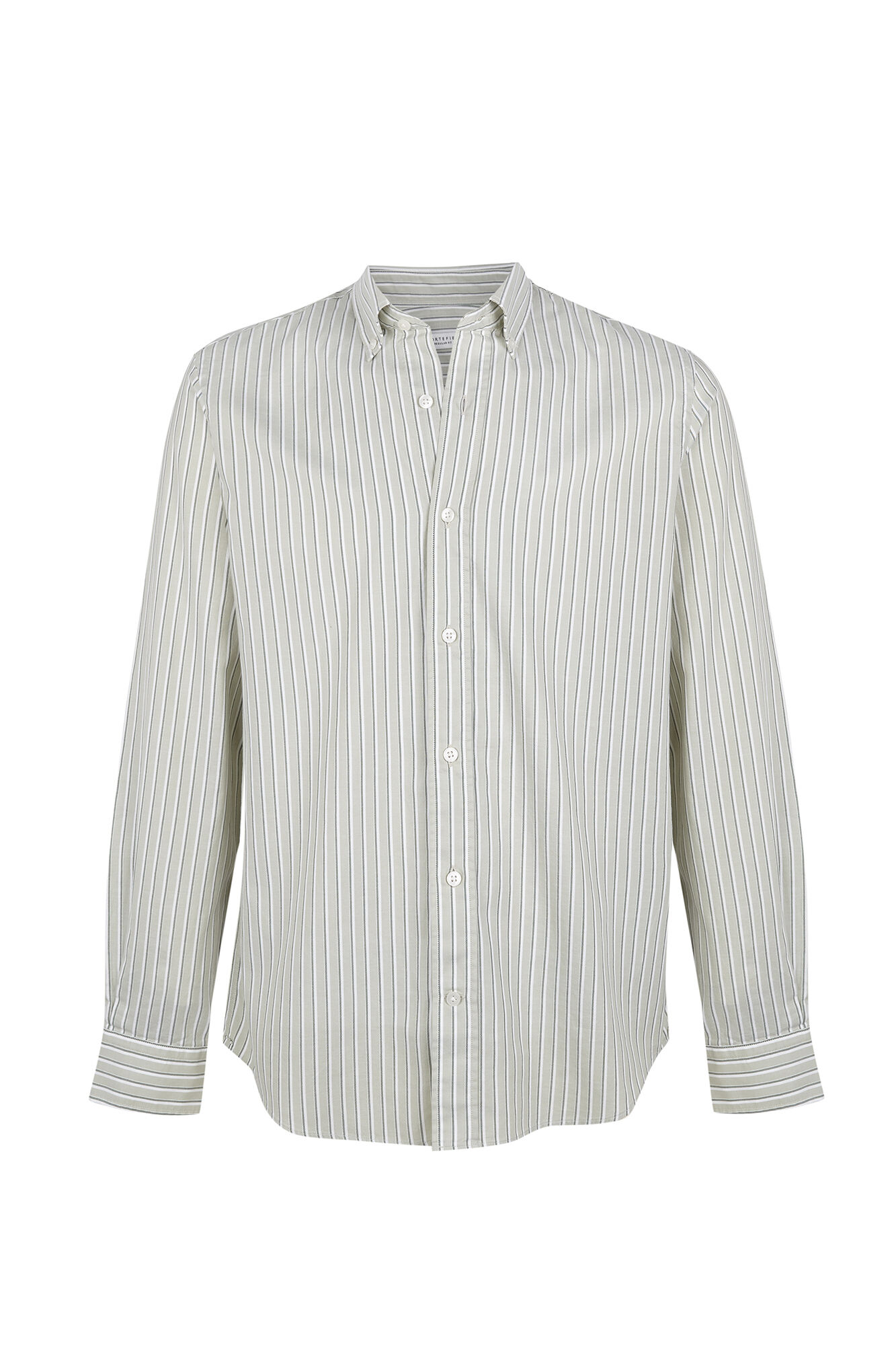 Cortefiel Striped light oxford shirt Kaki