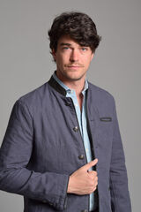 Cloking Chaqueta Austriaca Lino y Ante Azul marino