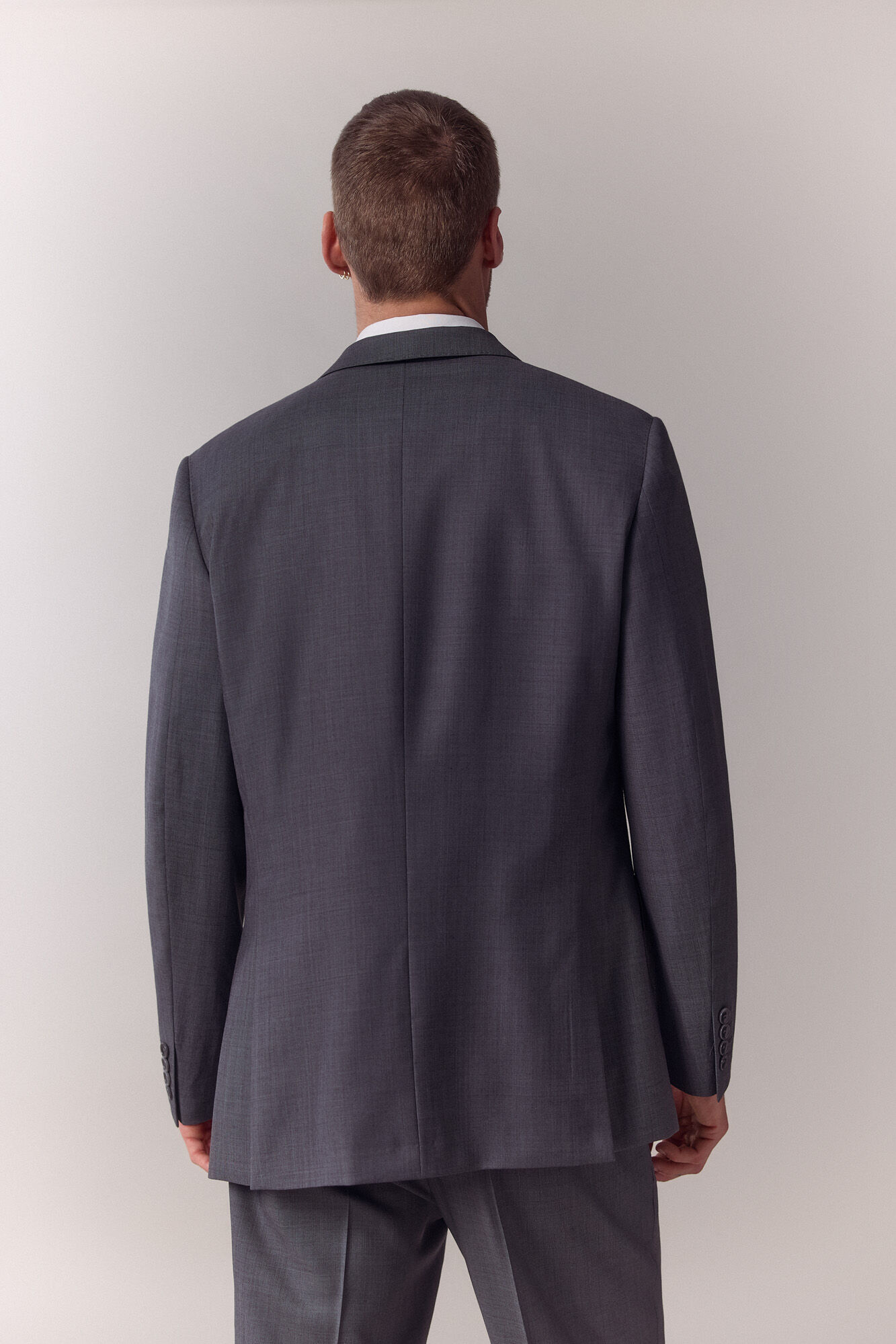 OOTO Blazer de fato de sarja Cinzento