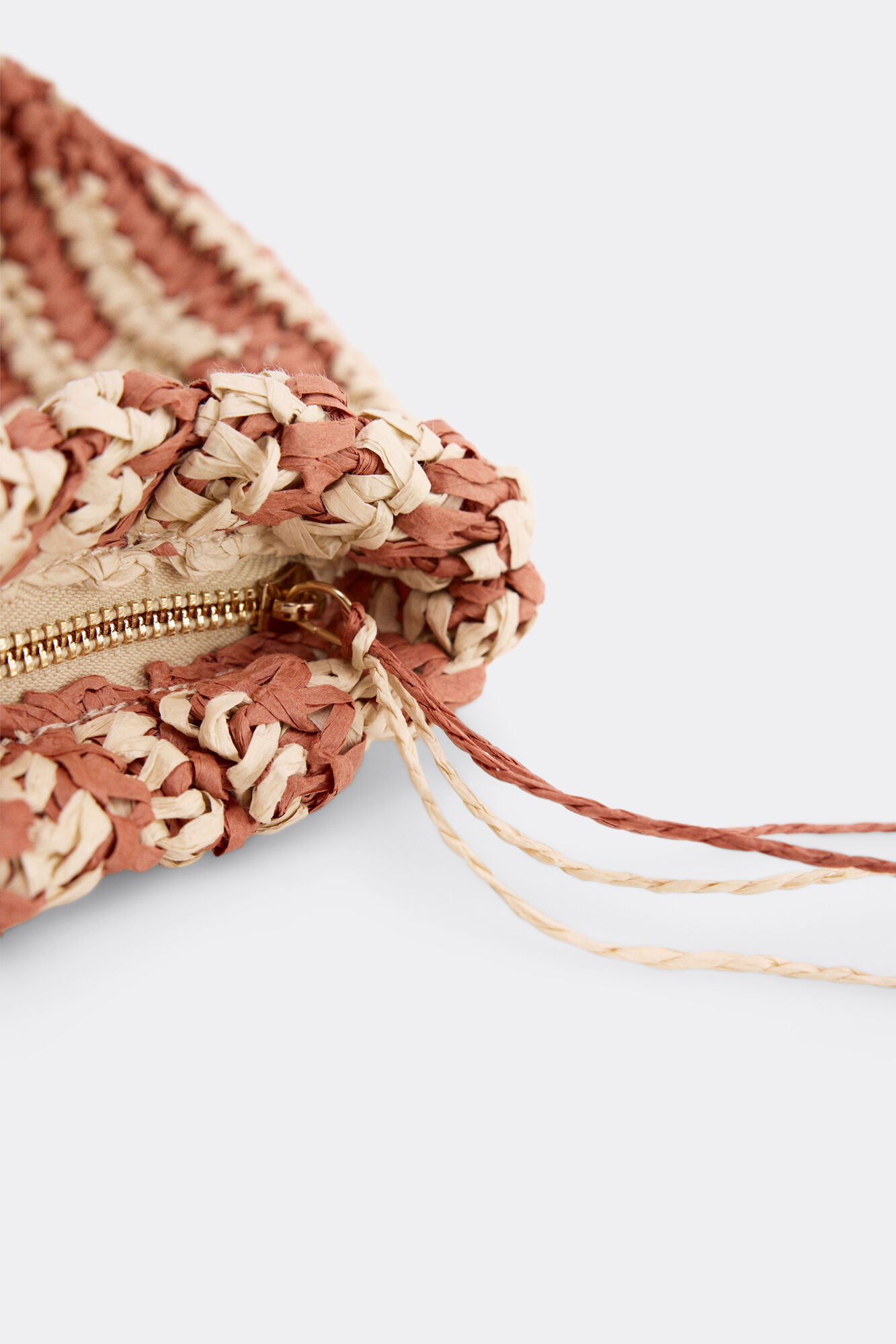 Slowlove Bolso pouch rafia Castanho
