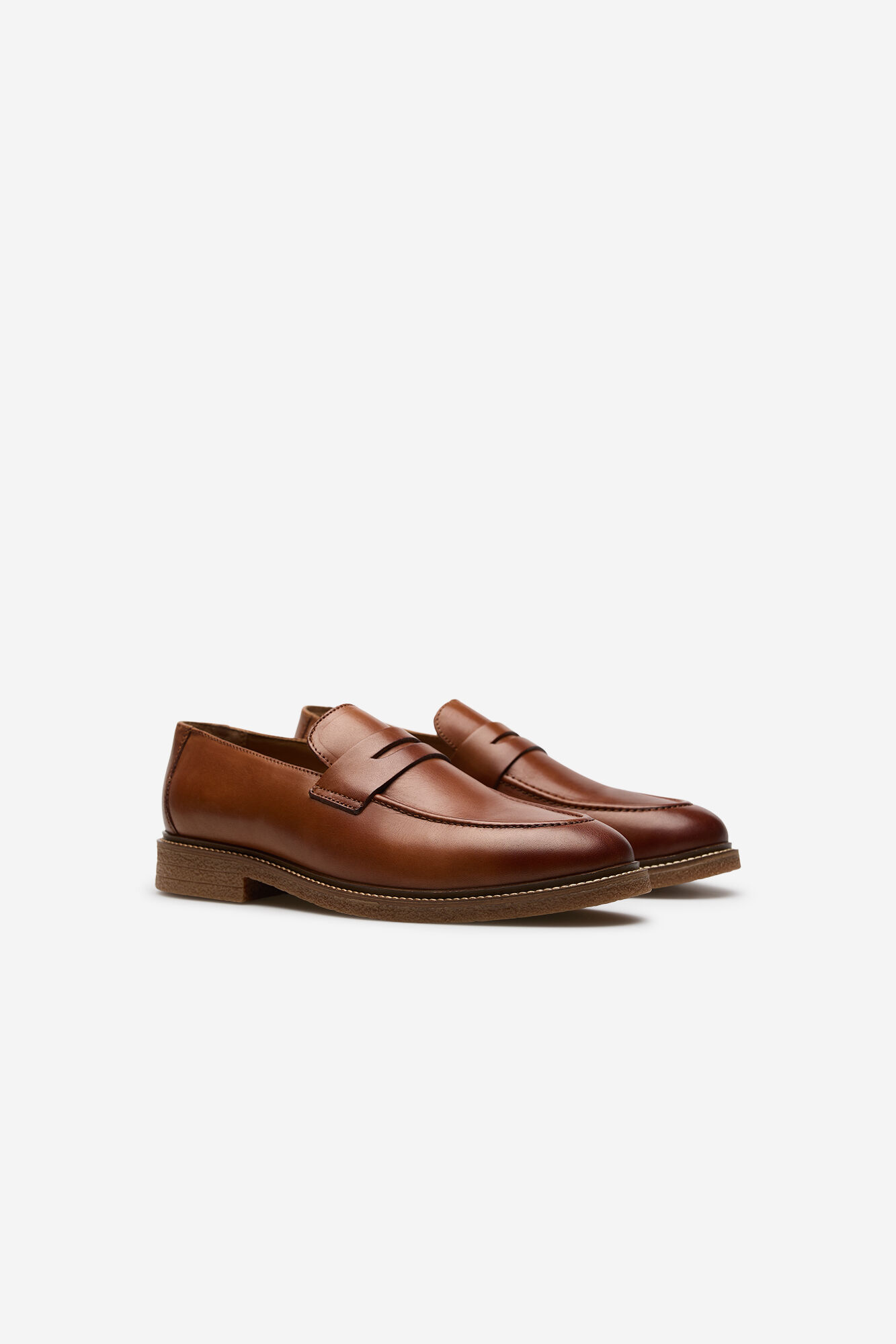 Cortefiel Mocassim em pele Castanho