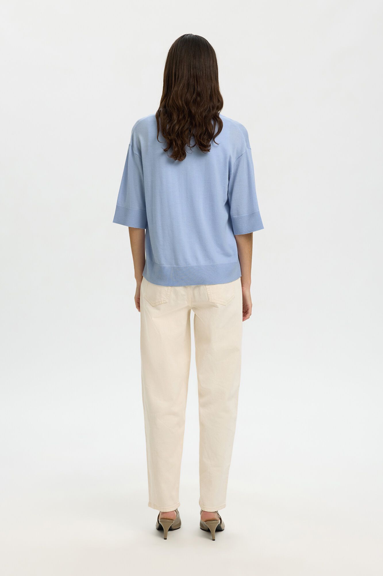 Selected Jersey fino manga corta Azul