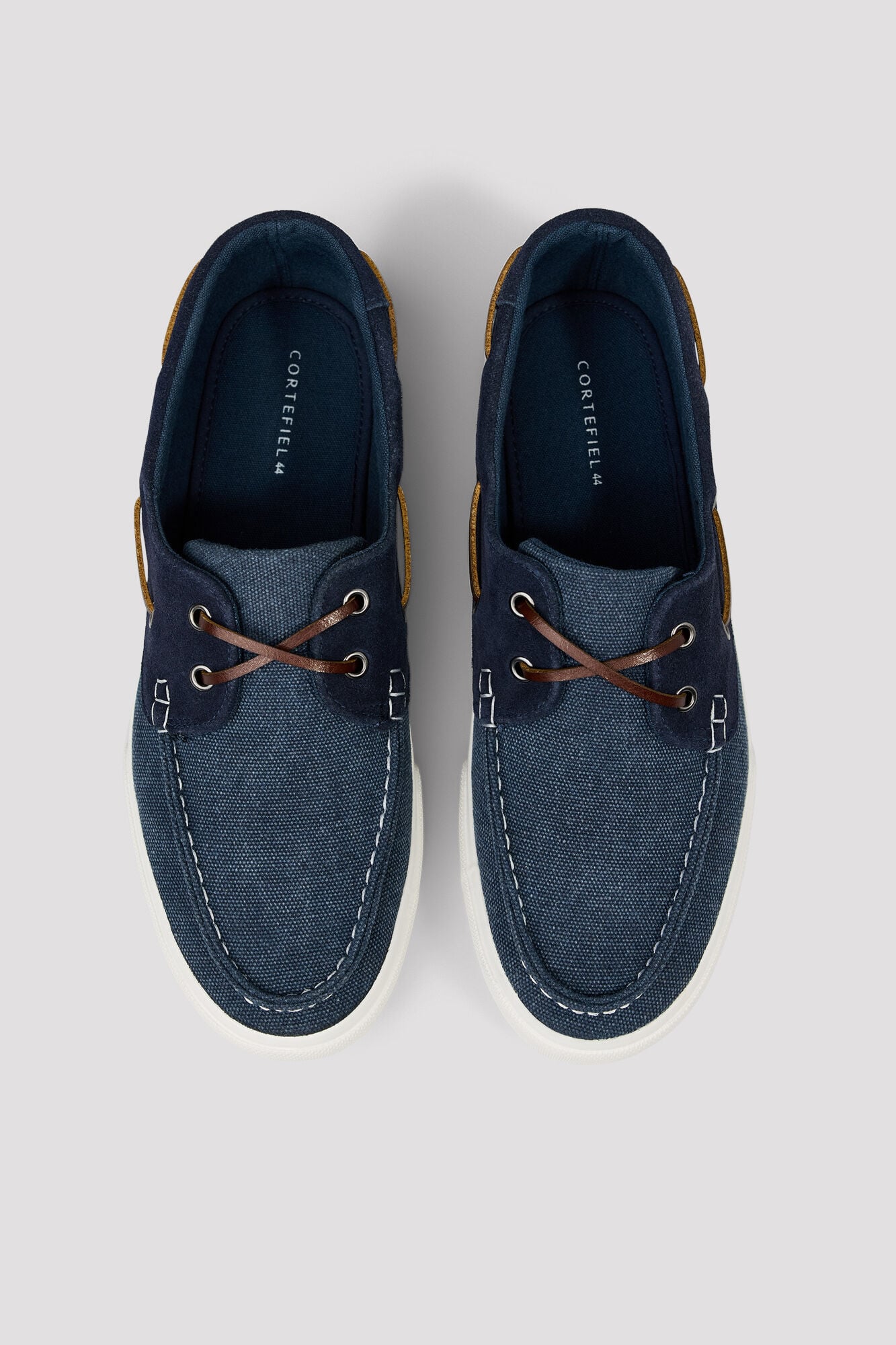 Cortefiel Sapato n&aacute;utico de pele Azul