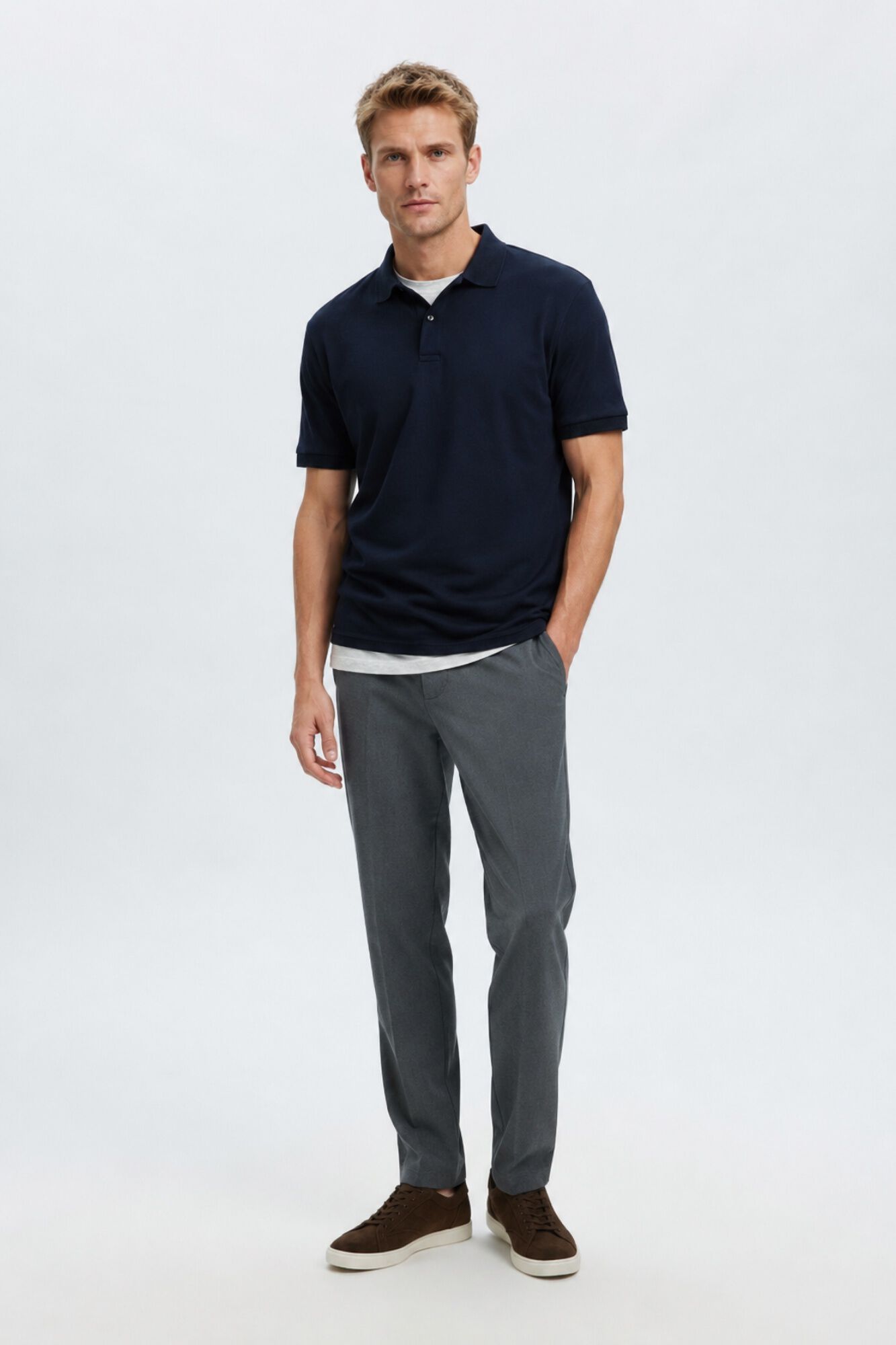 Selected Piqu&eacute; basic polo shirt