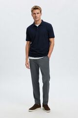 Selected Piqu&eacute; basic polo shirt Navy
