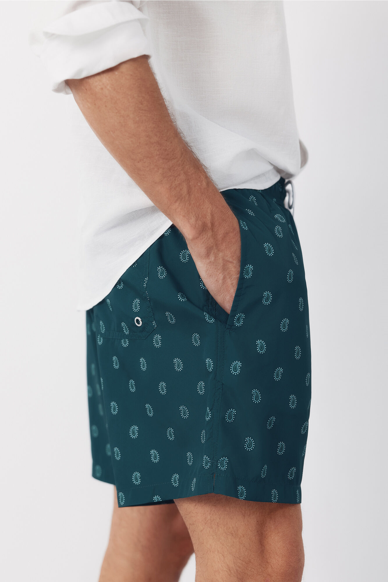Cortefiel Paisley print swimwear Green