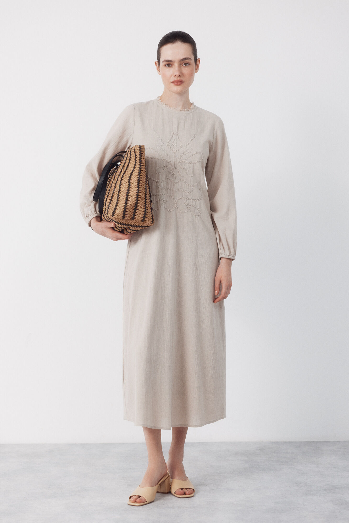 Cortefiel Embroidered dress