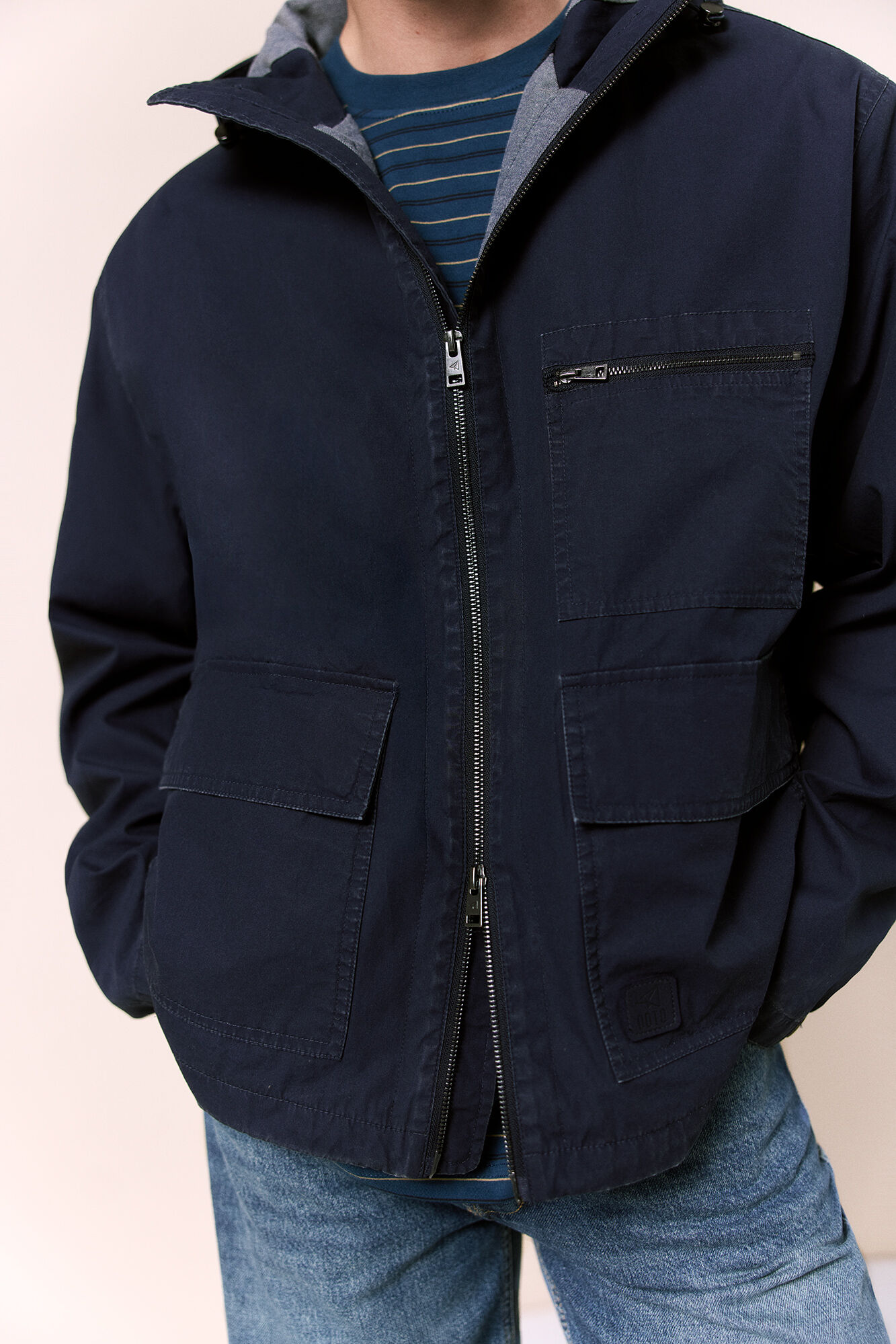 OOTO Parka curta com capuz Azul