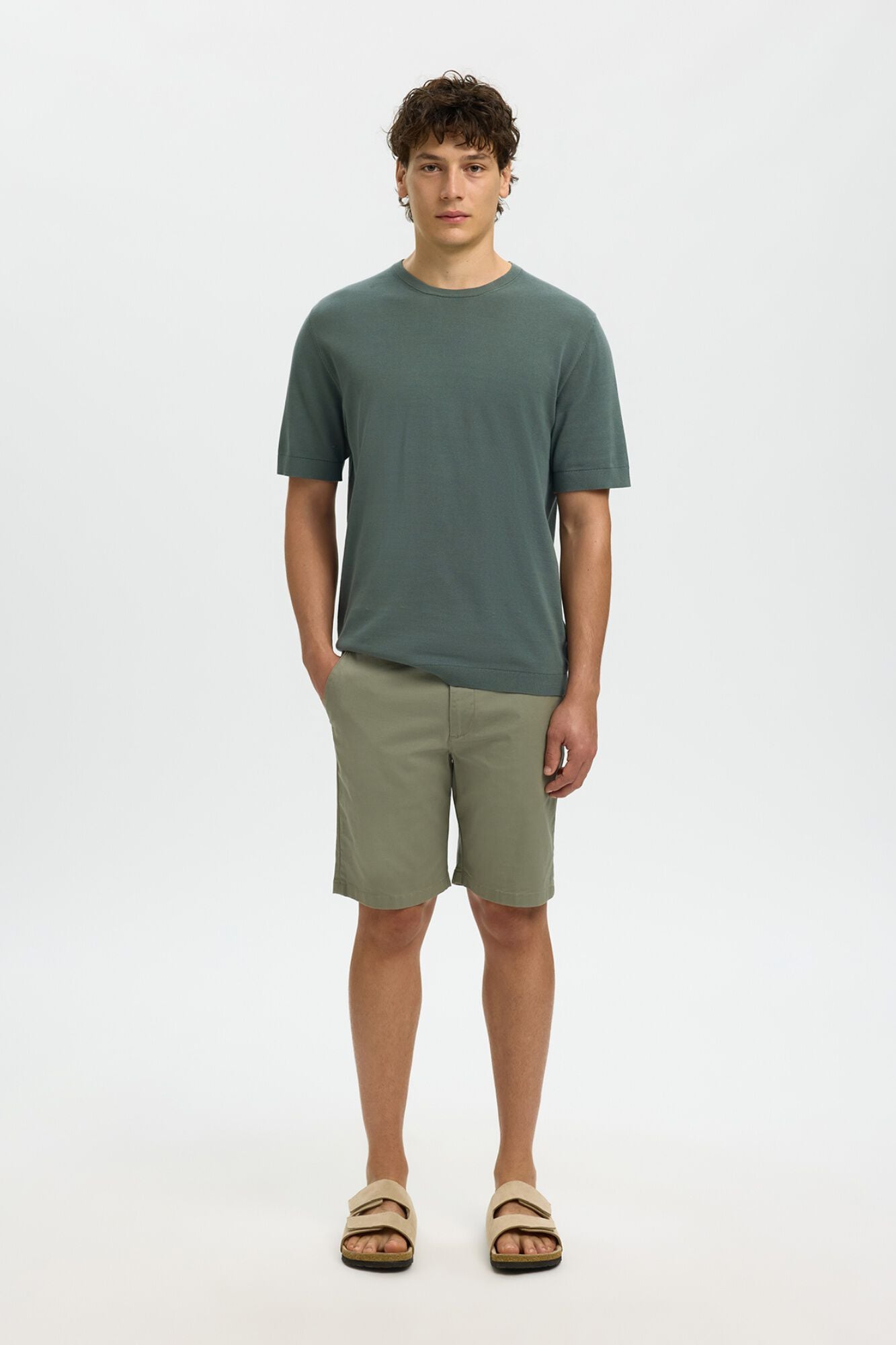 Selected Plain jersey men's short sleeve T-shirt