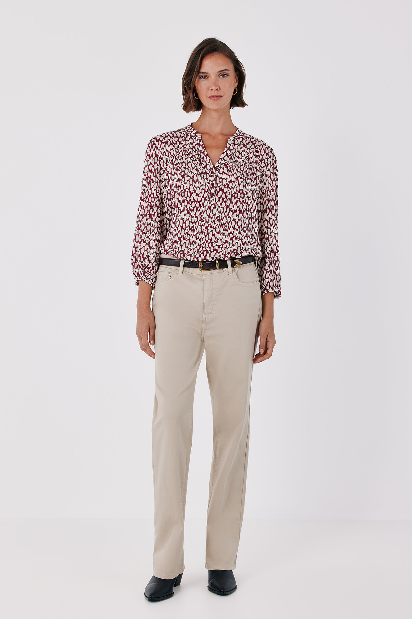 Cortefiel Printed fluid blouse