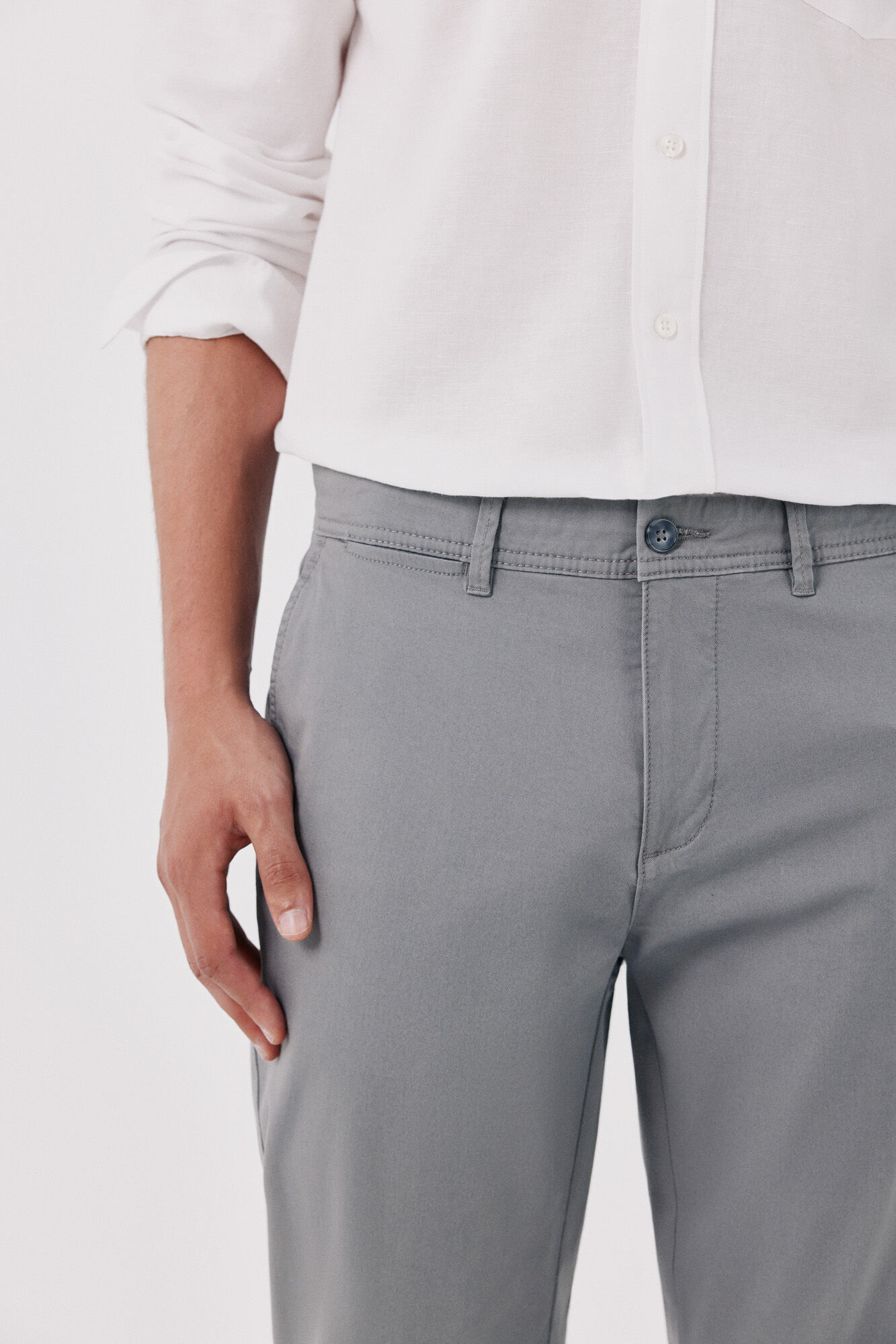 Cortefiel Lightweight regular chinos Grey
