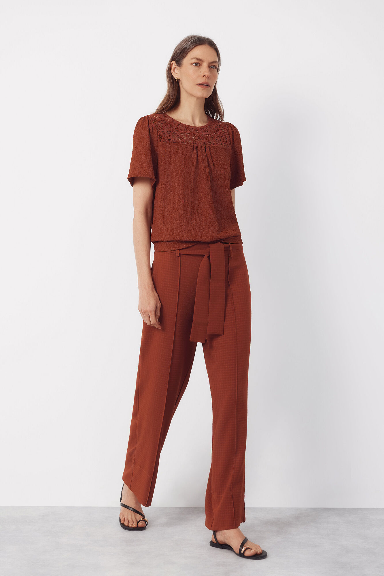 Cortefiel Structured fluid trousers