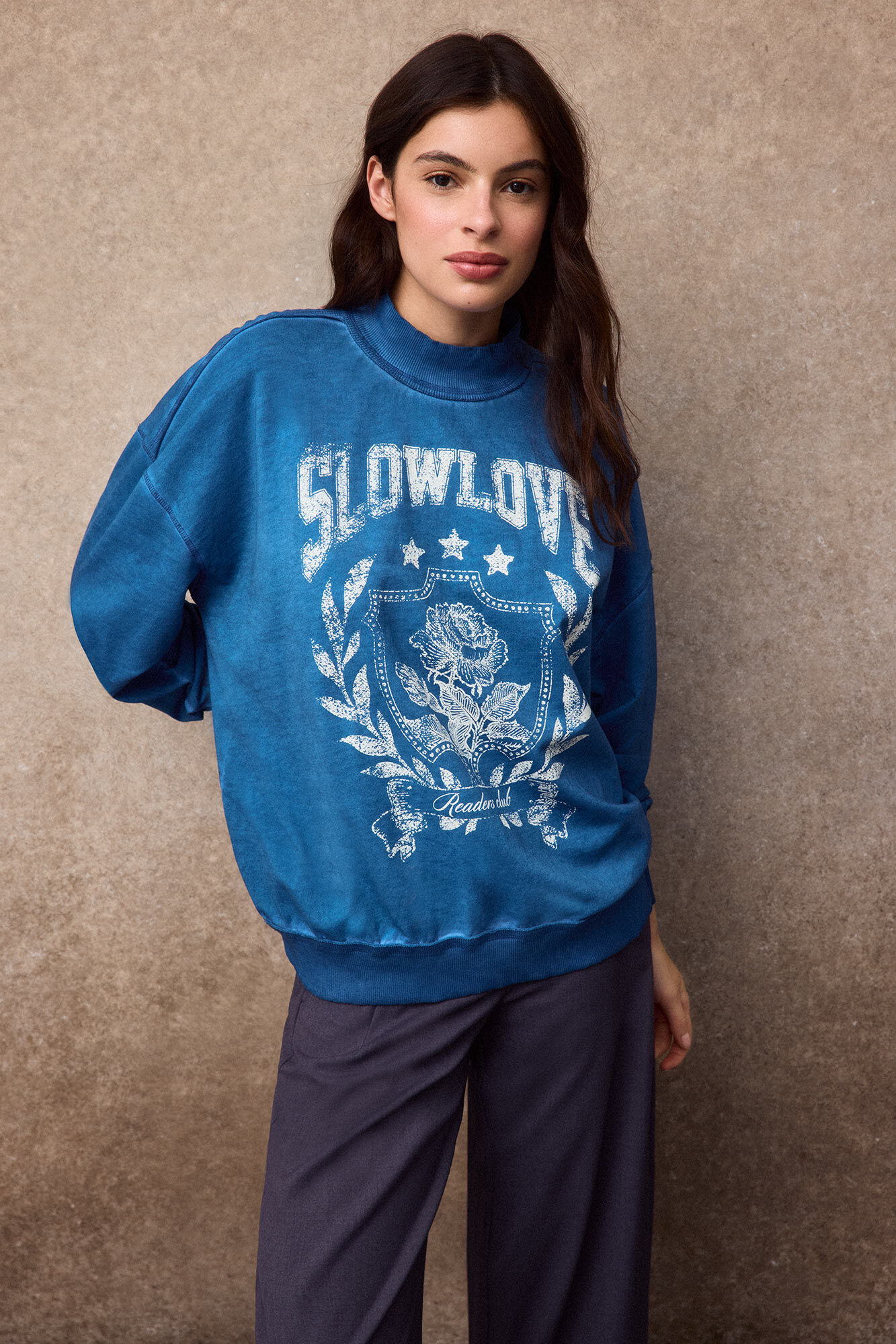 Slowlove Sudadera oversize Azul
