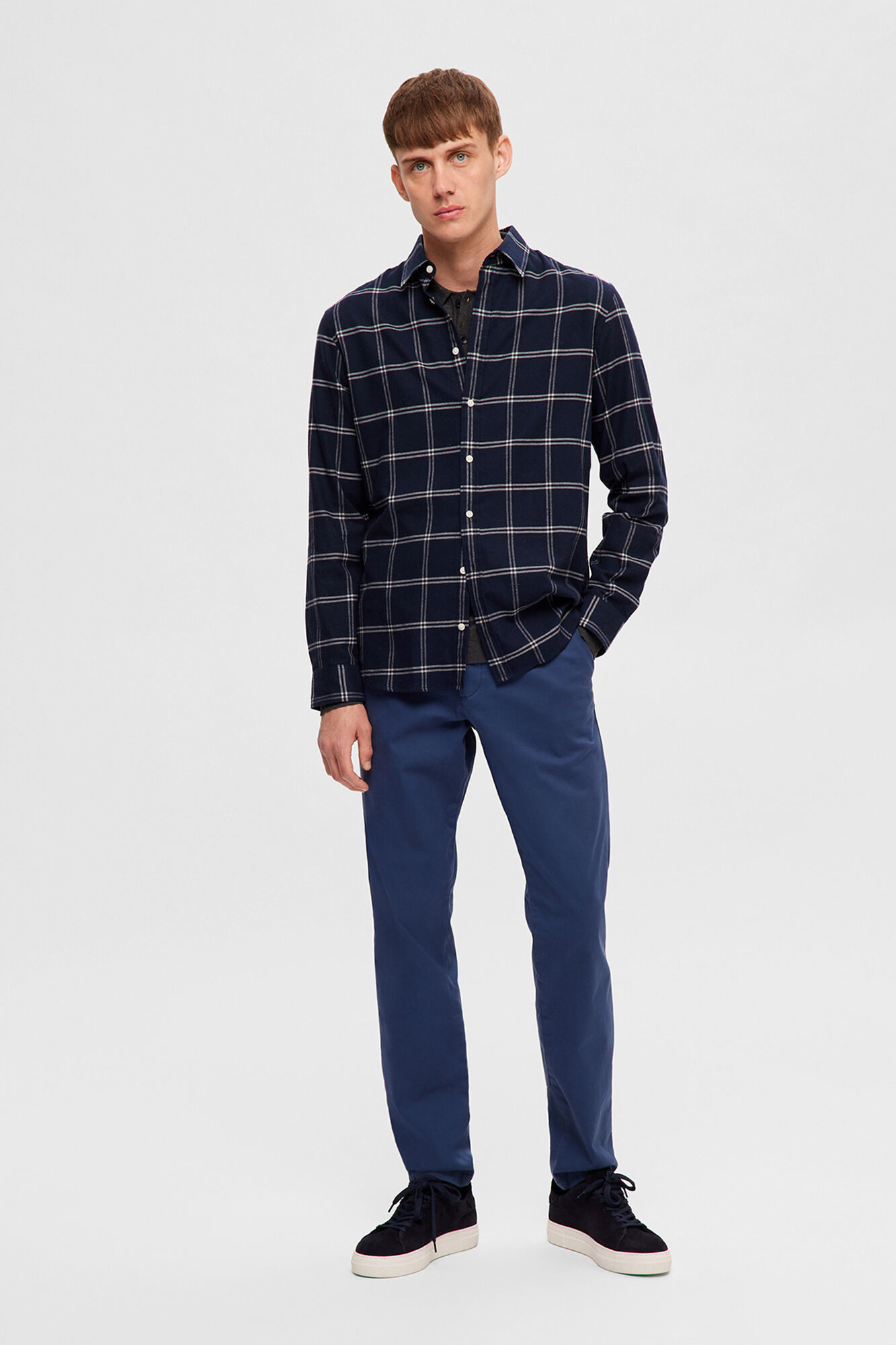 Selected Camisa de manga comprida com corte slim