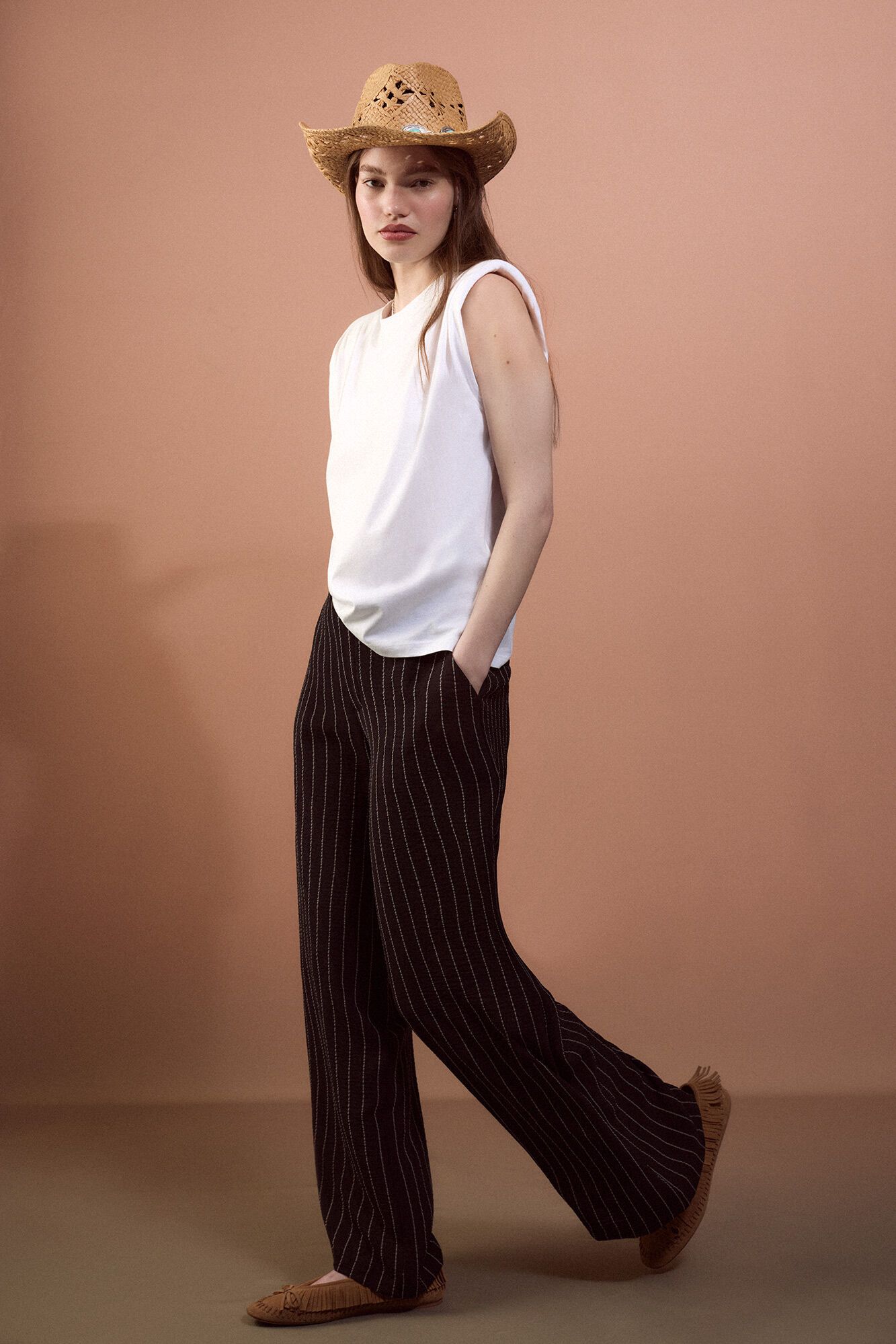 Slowlove Pantal&oacute;n de pata ancha Cinzento