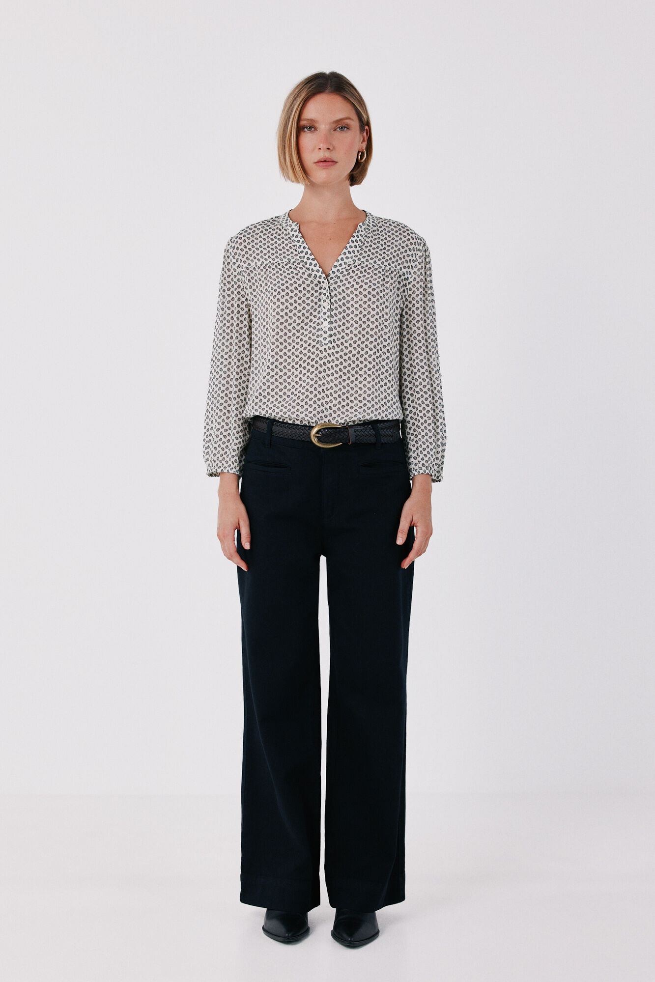 Cortefiel Printed fluid blouse