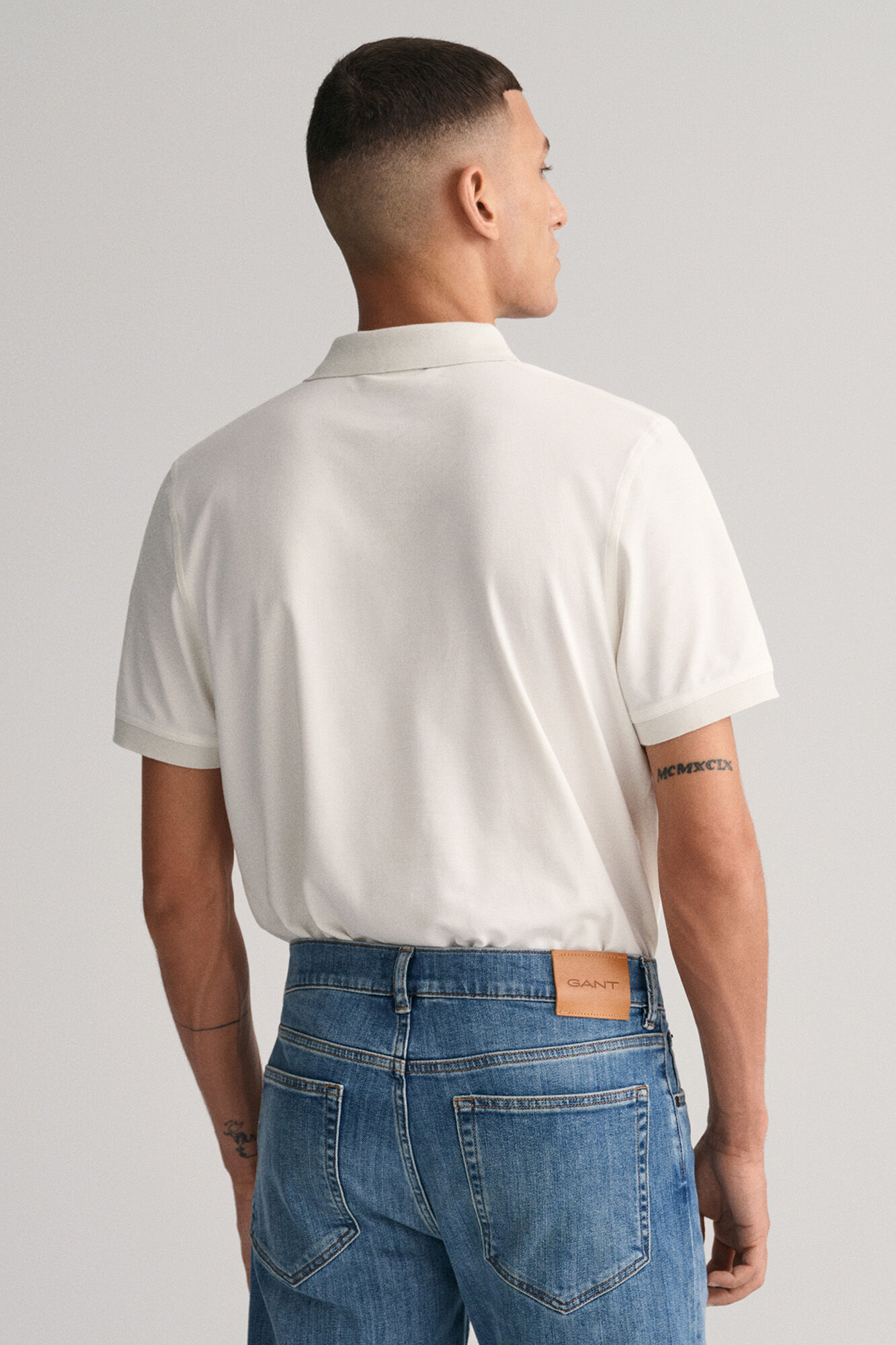 Gant Contrast piqu&eacute; polo Ivory