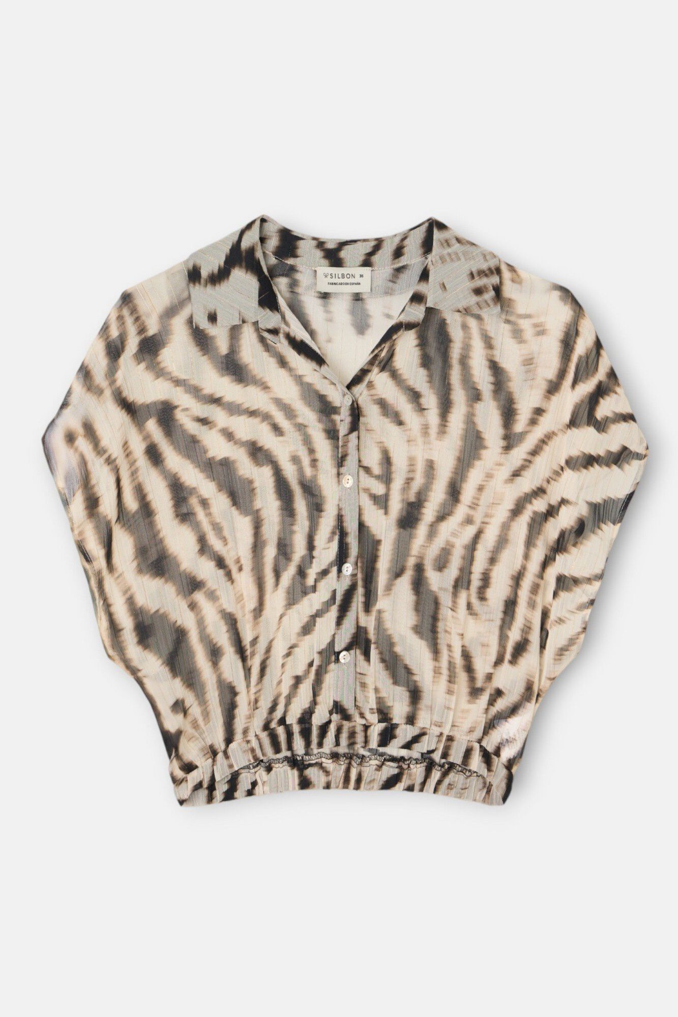Silbon Animal print blouse Printed beige