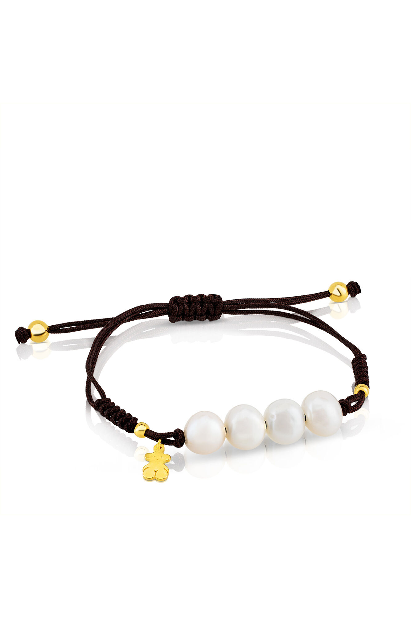 Tous TOUS Nudos bracelet made with silver plated in 18 kt gold and cultured pearls White