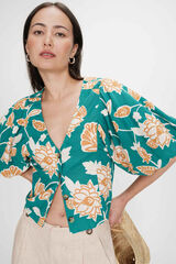 Grace & Mila Floral short top VAHE Green
