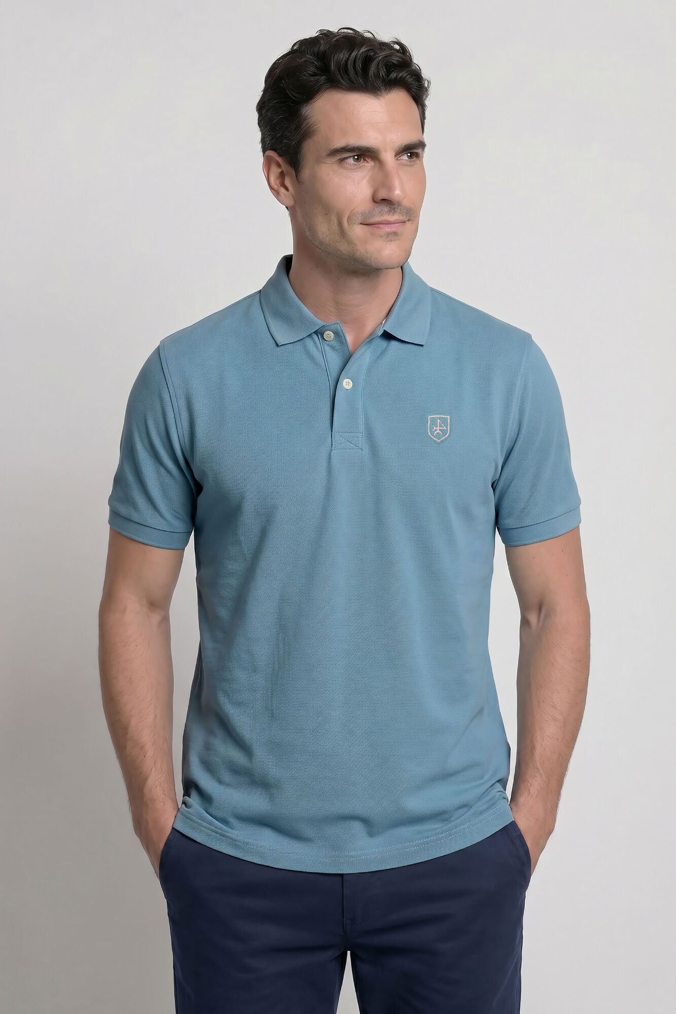 Valecuatro Polo cl&aacute;ssico com logo Azul