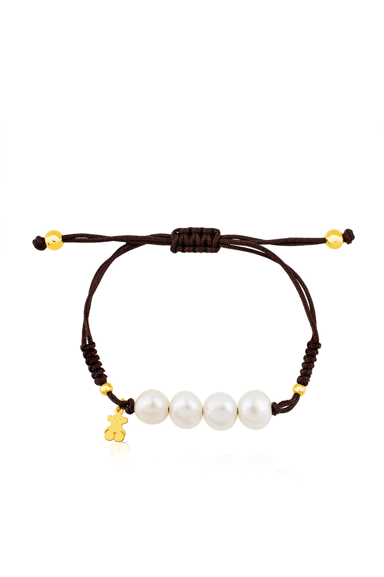 Tous TOUS Nudos bracelet made with silver plated in 18 kt gold and cultured pearls White