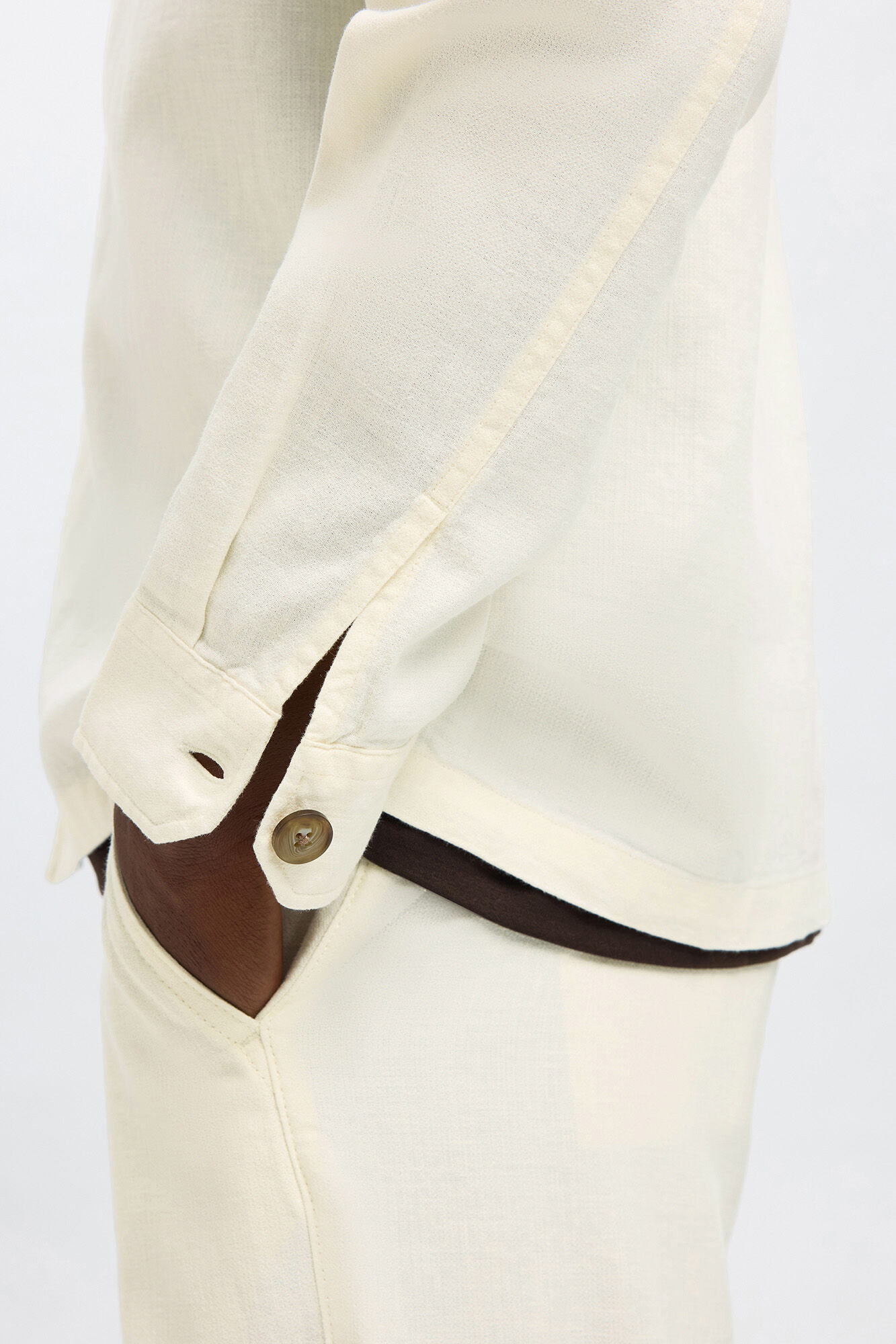 Selected linen overshirt White