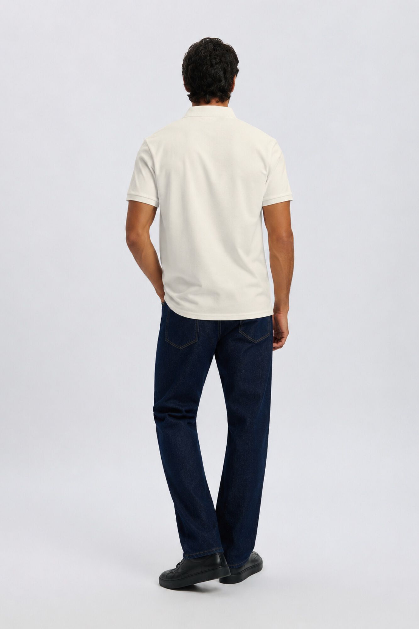 Selected Piqu&eacute; basic polo shirt White
