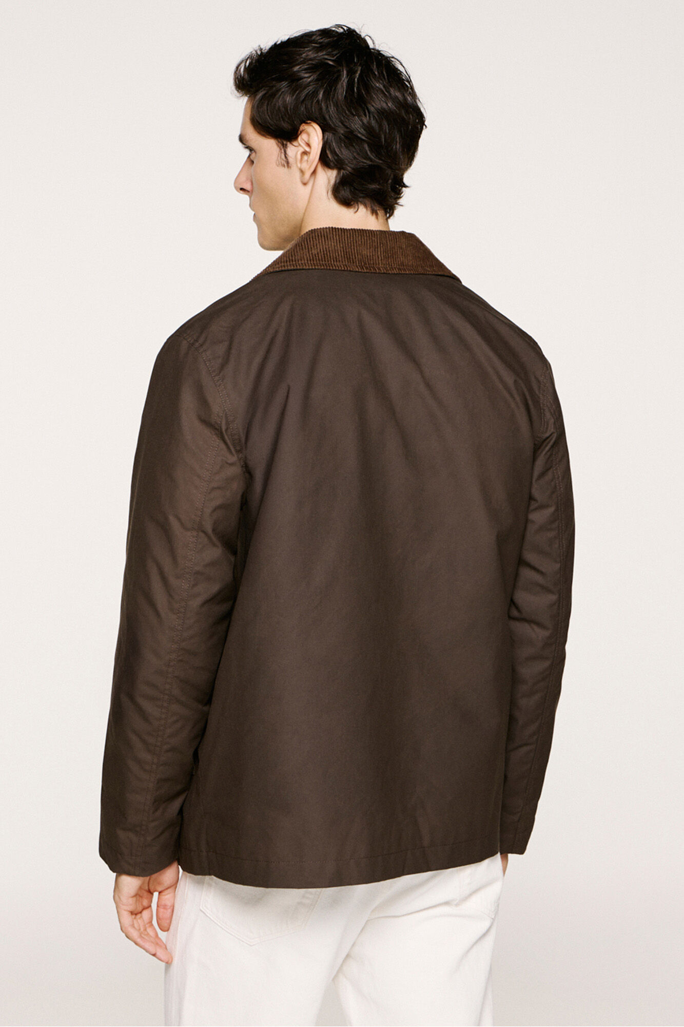 Selected Waxed cotton jacket Dark brown