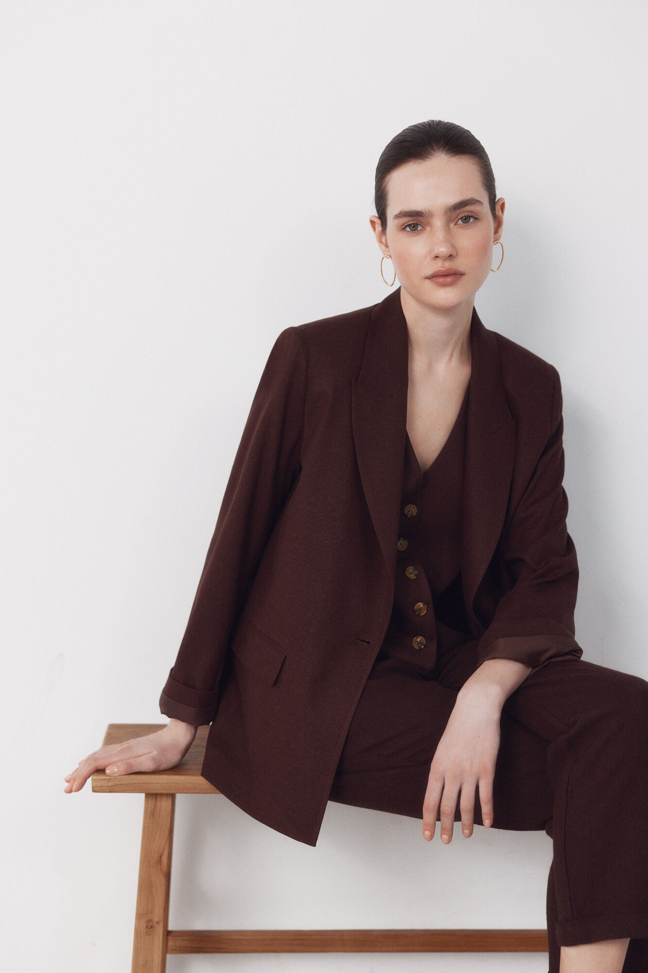 Cortefiel Blazer tejido con lino