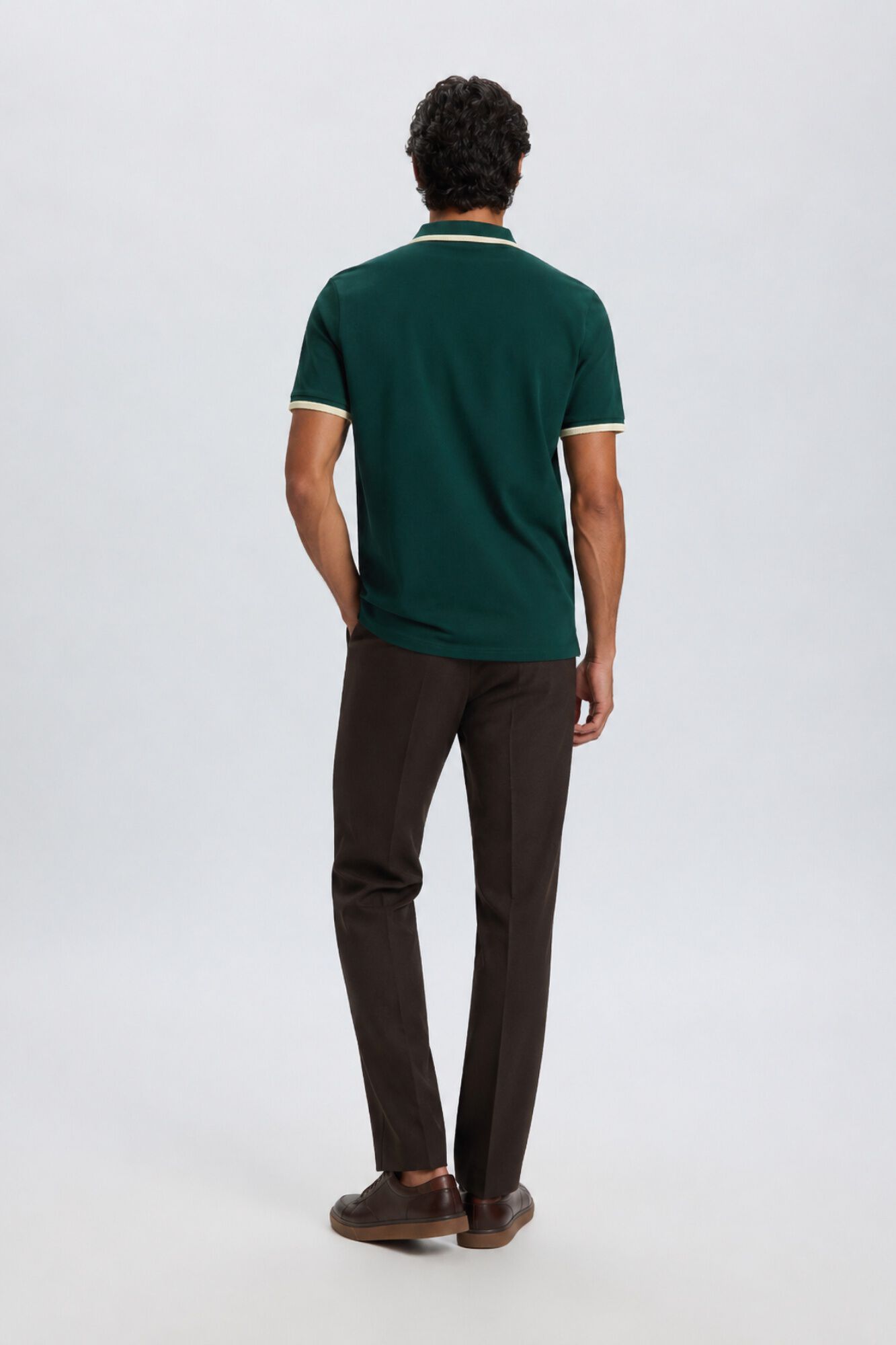 Selected Piqu&eacute; short sleeve polo shirt Dark green