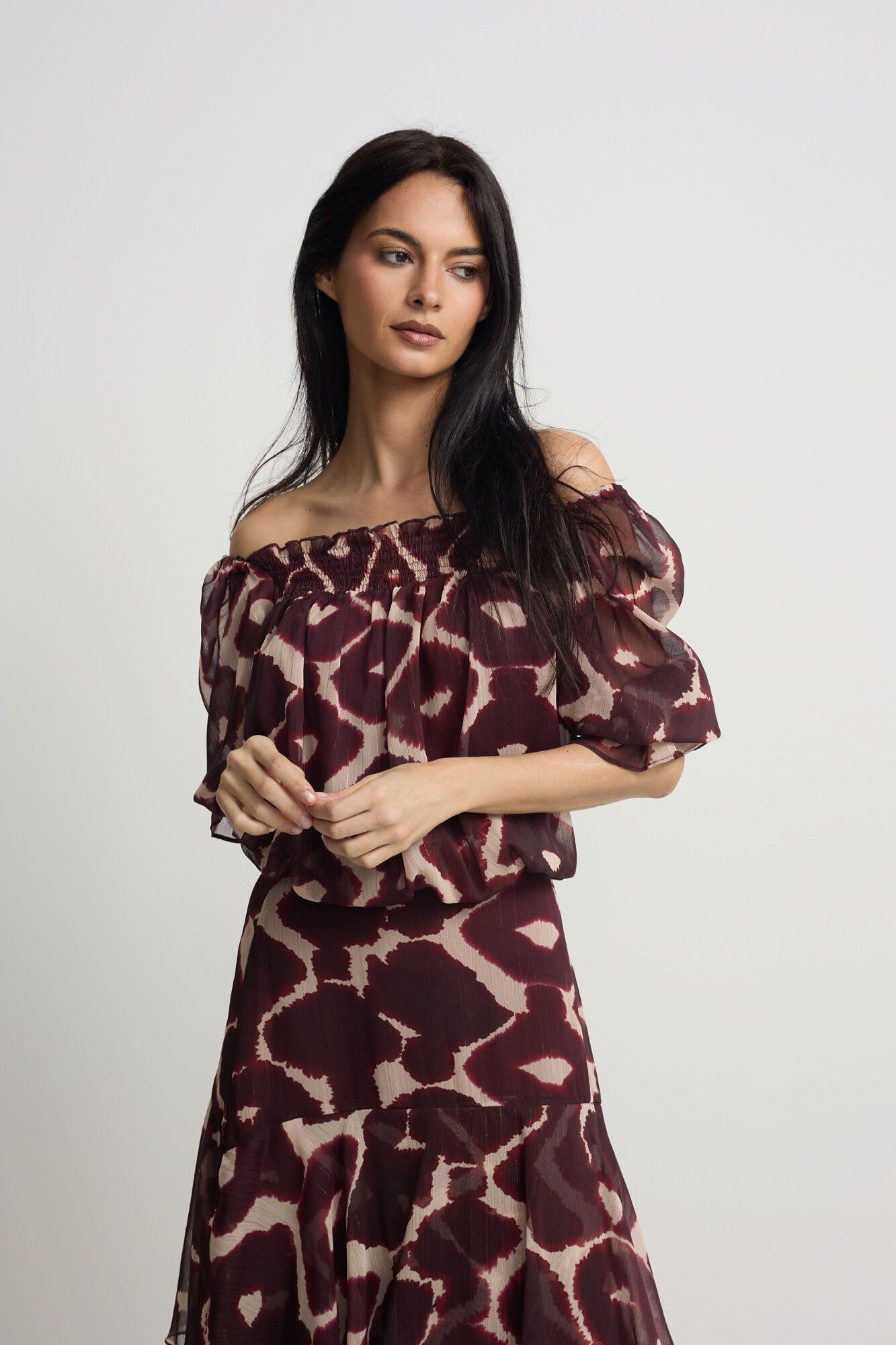 Silbon Printed ruched blouse
