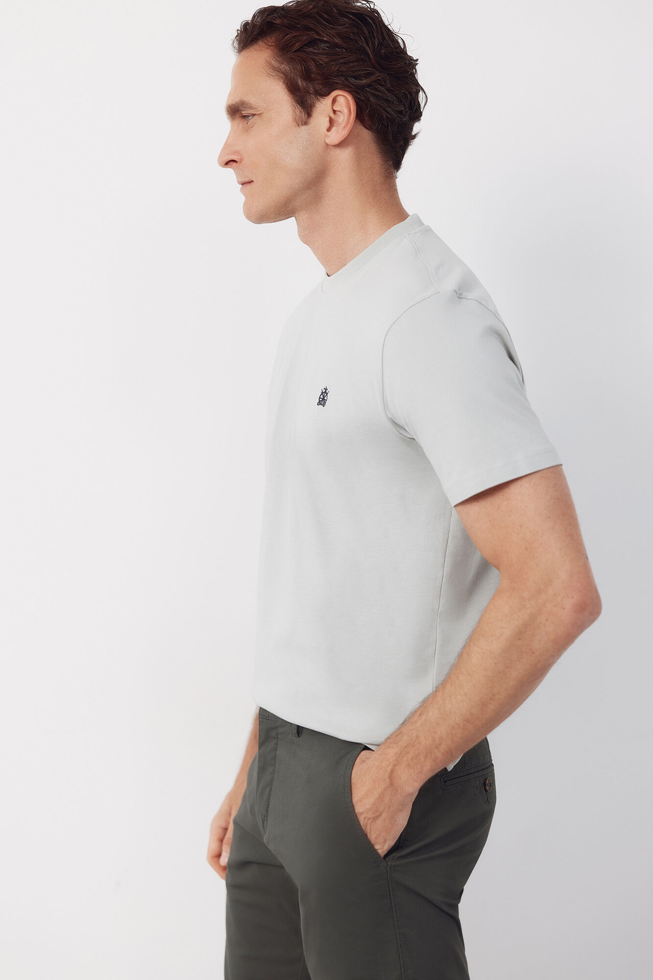 Cortefiel Plain T-shirt Grey