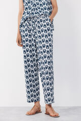 Cortefiel Flowing printed trousers Printed blue