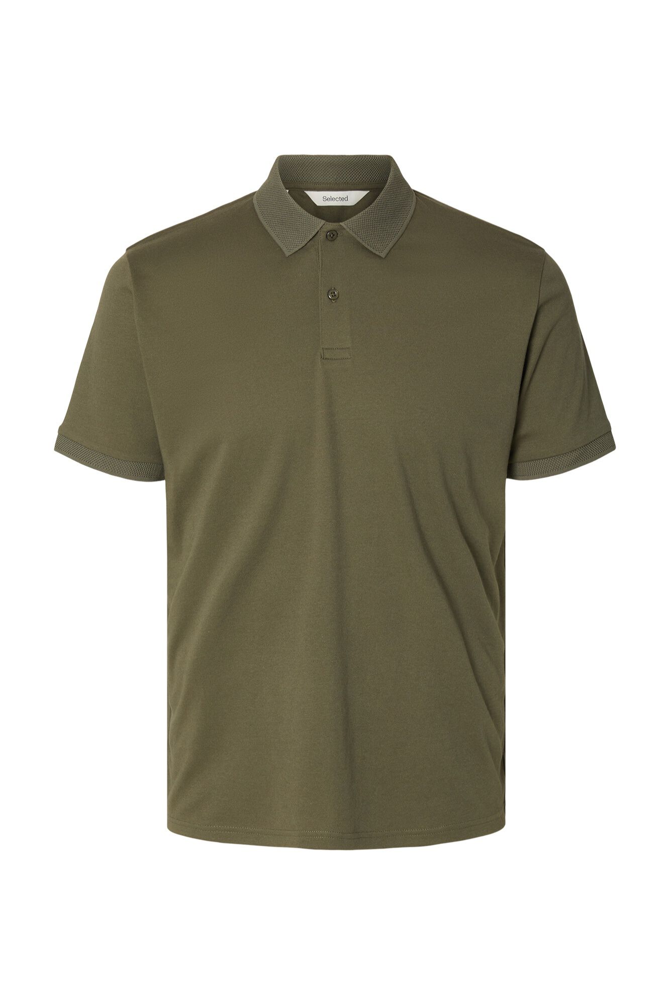Selected Piqu&eacute; basic polo shirt Green