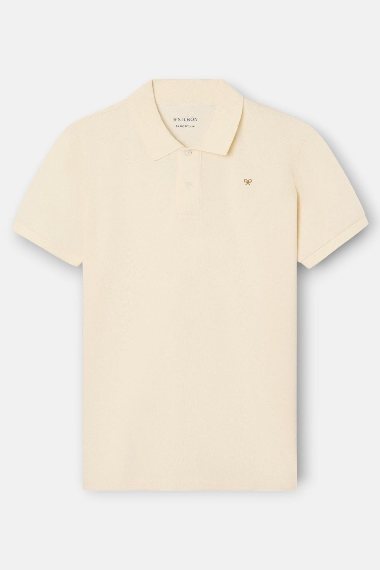 Silbon Classic plain polo shirt Ivory