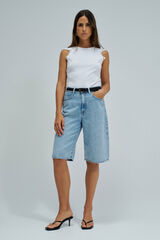 Salsa Jeans Top com renda nos ombros Branco