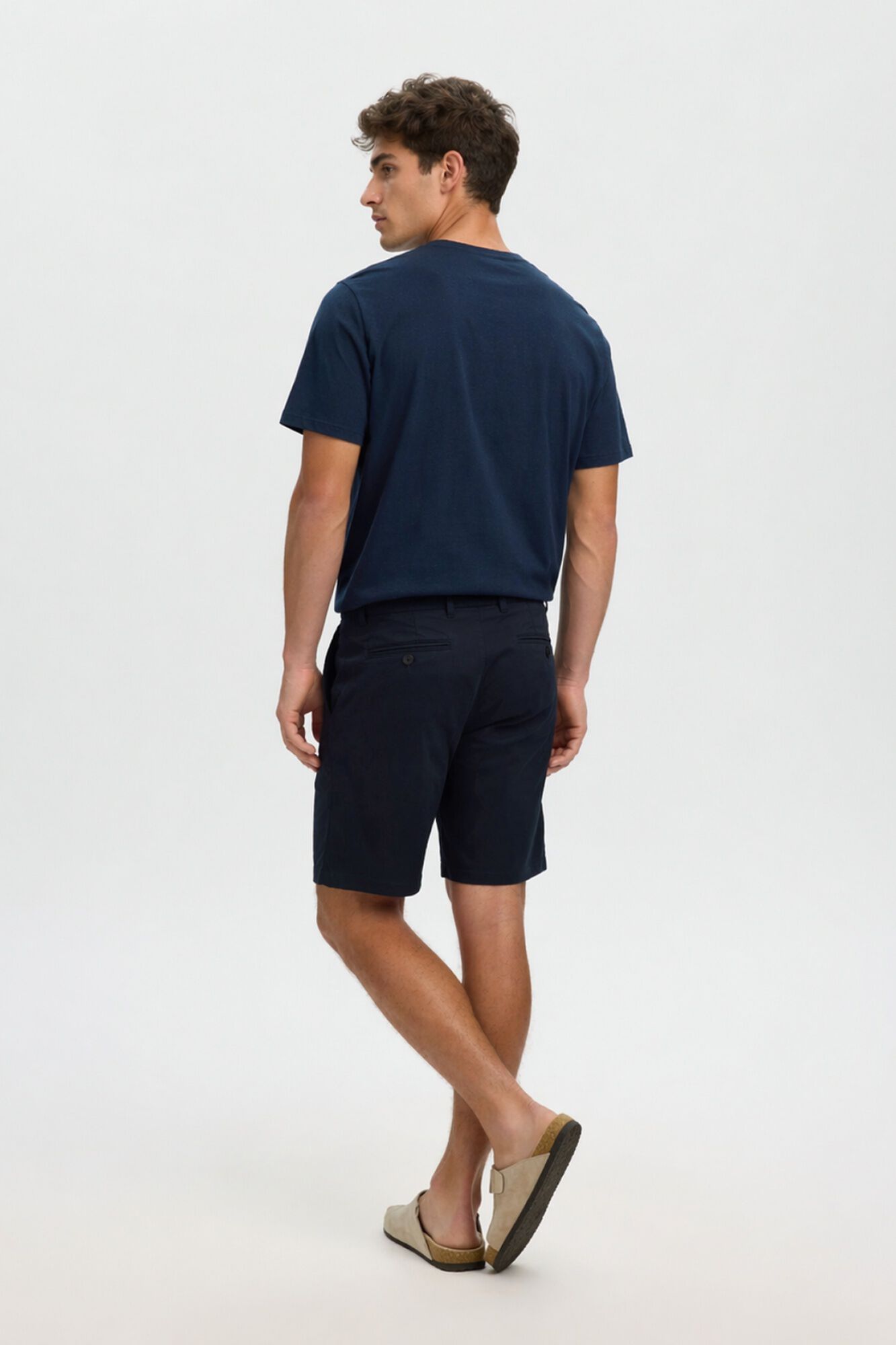 Selected Bermuda tipo chino Azul