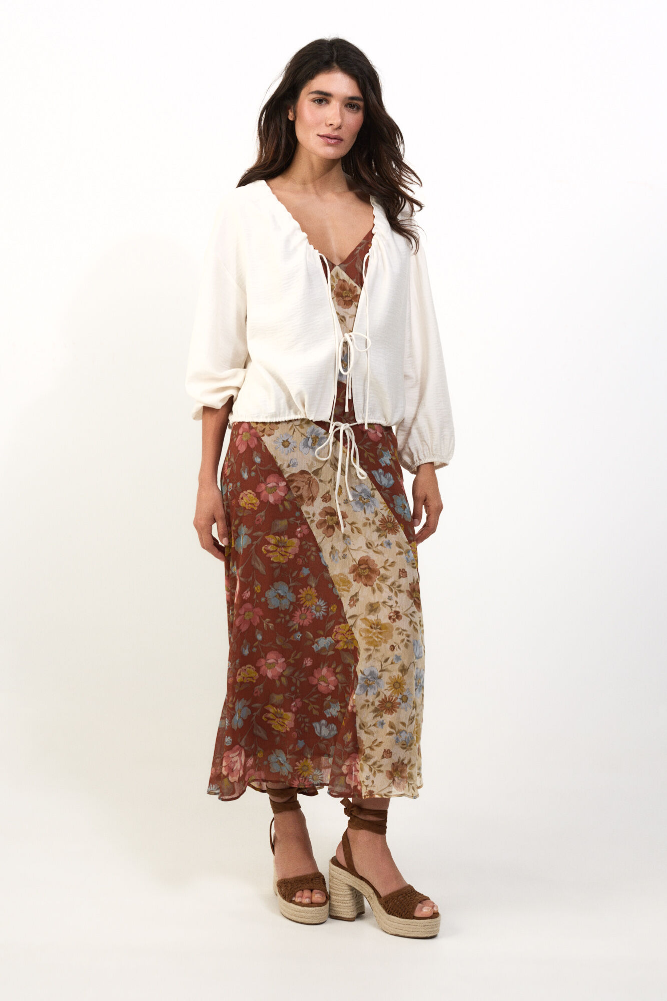 Slowlove Blusa com la&ccedil;adas Branco