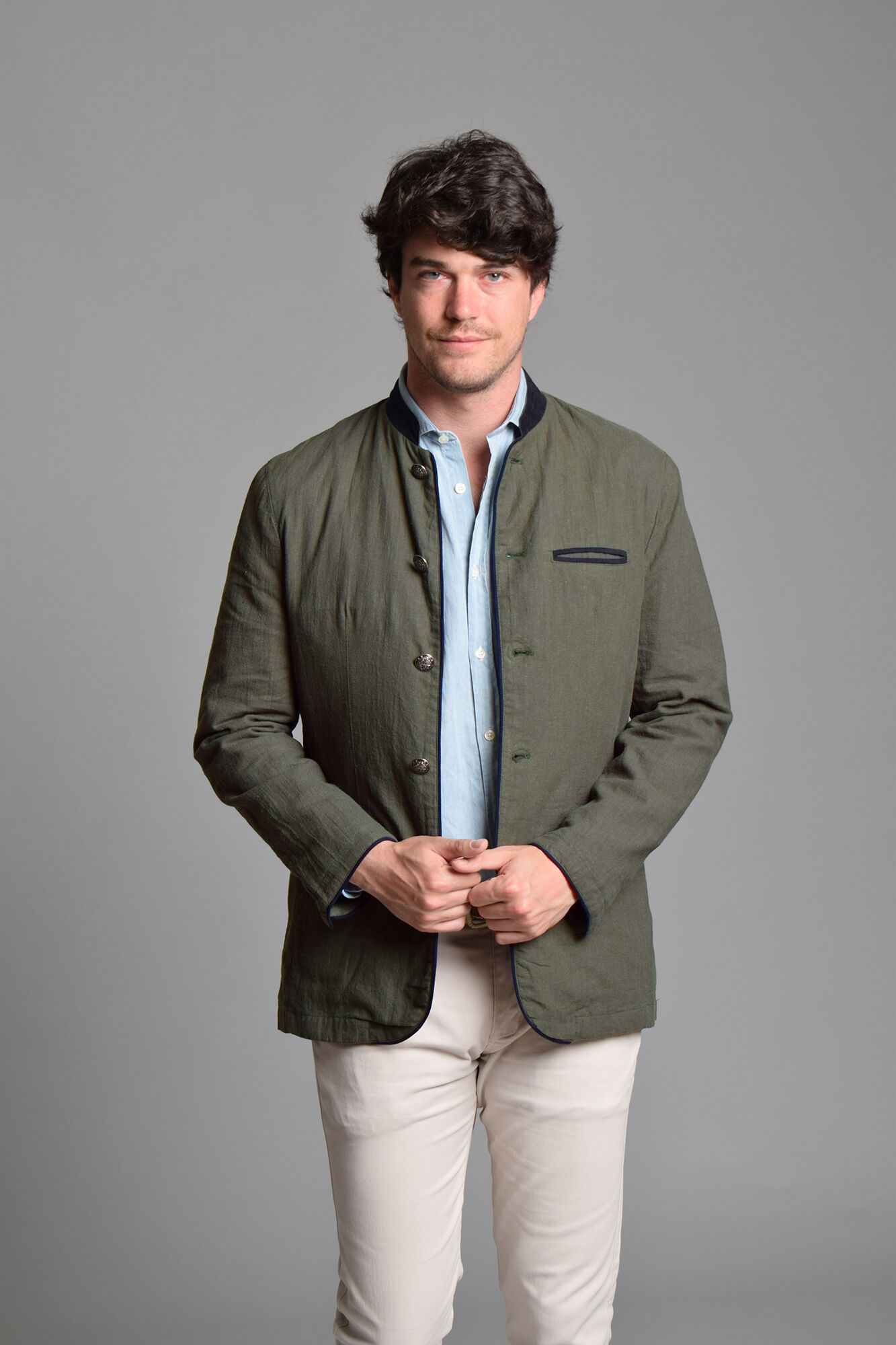 Cloking Austrian linen and suede jacket