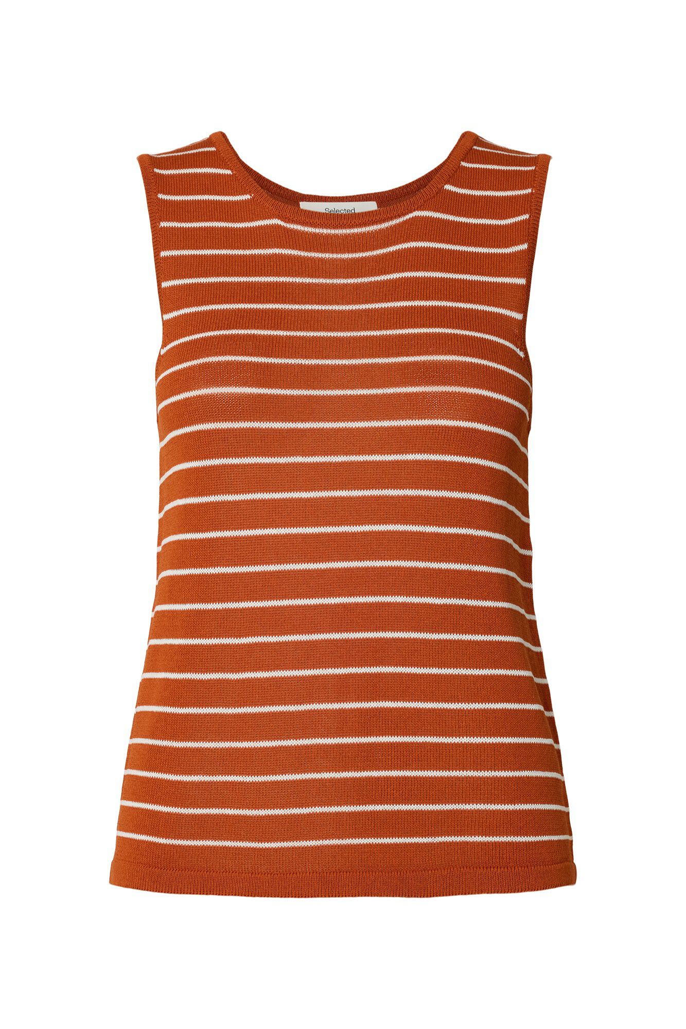 Selected Sleeveless jersey-knit top Dark brown