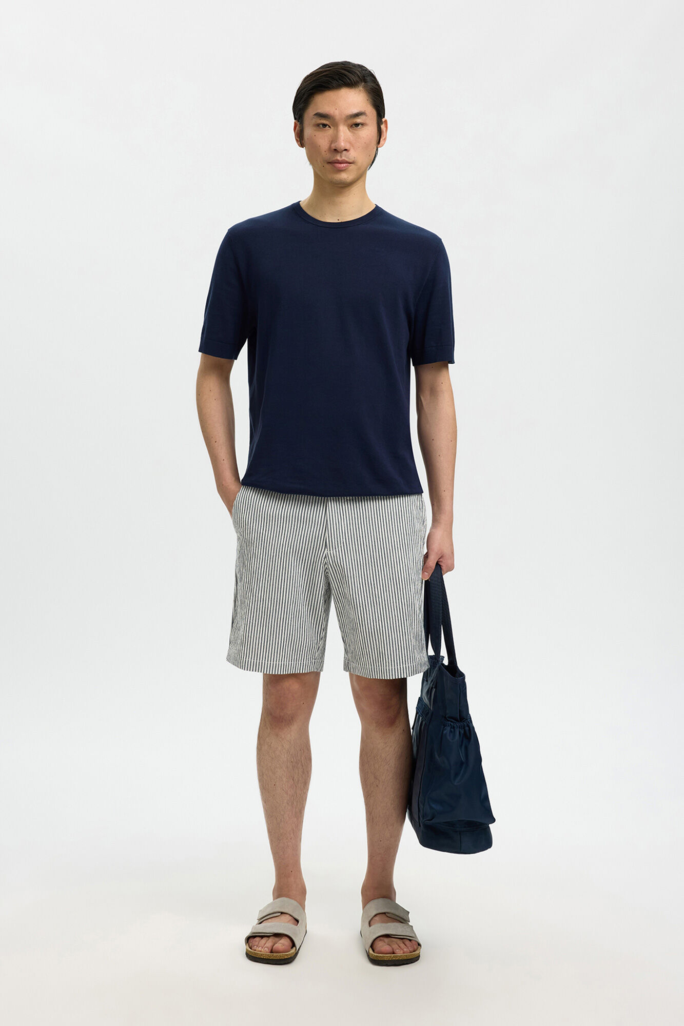 Selected Plain jersey men's short sleeve T-shirt