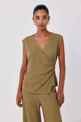 Cortefiel Top with clasp Green